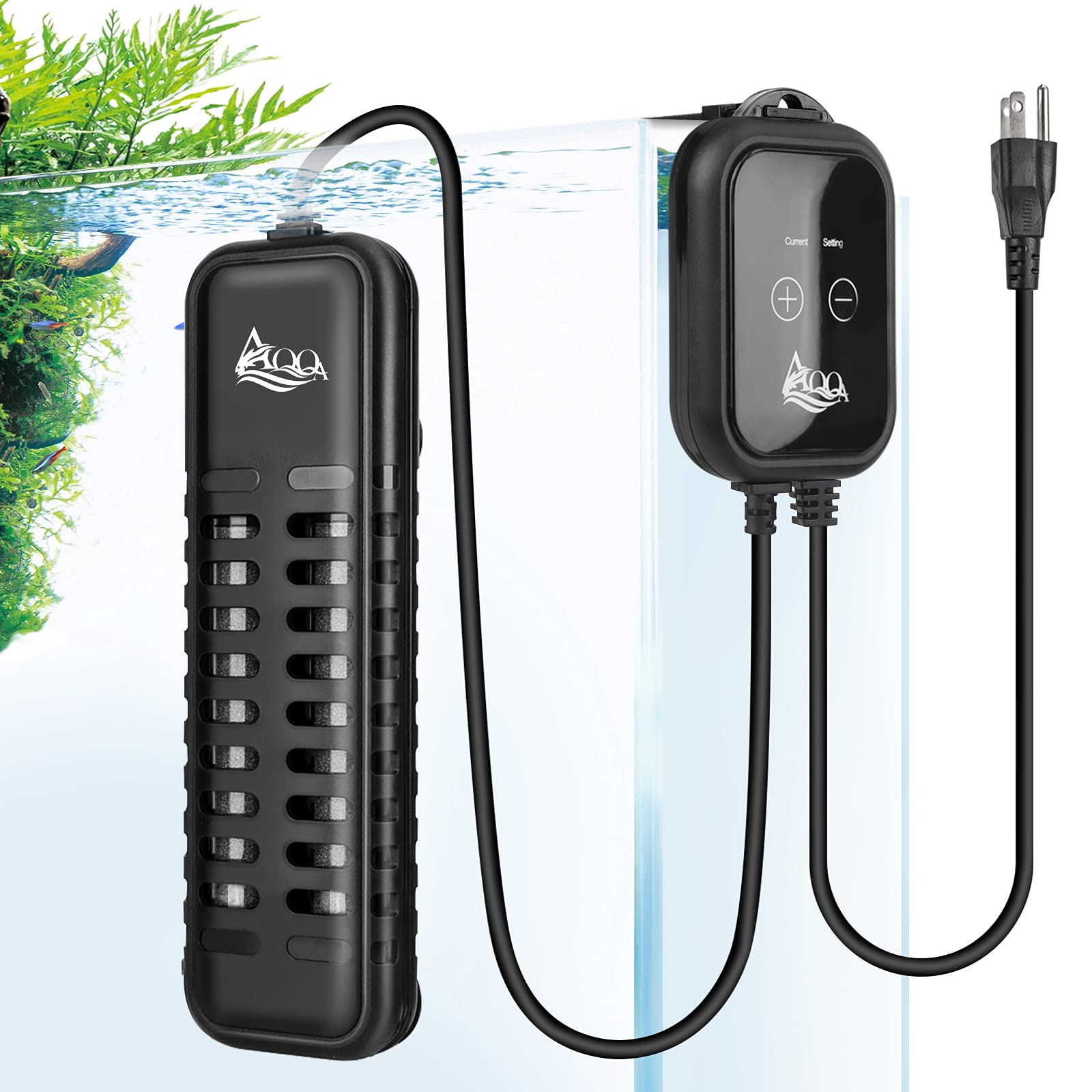 Aqqa Aquarium Heater 500W For 66-135 Gallon Fish Tank Heater Quartz Glass Submersible Betta Fish Heater For Aquarium Thermostat Heater For Freshwater And Saltwater (500W For 66-135 Gal)