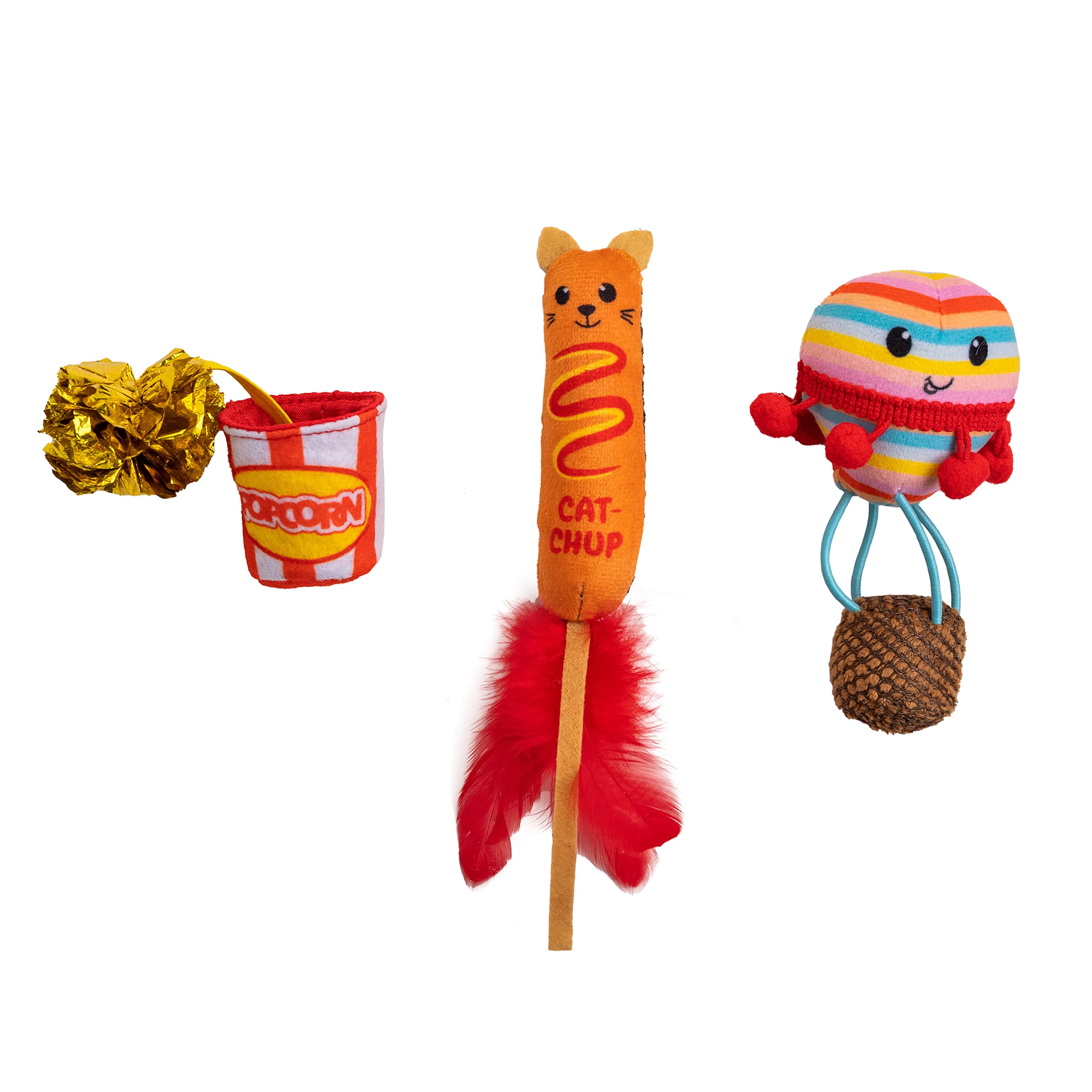 Catstages Pawrty Interactive Plush Catnip Cat Toys - 3 Pack