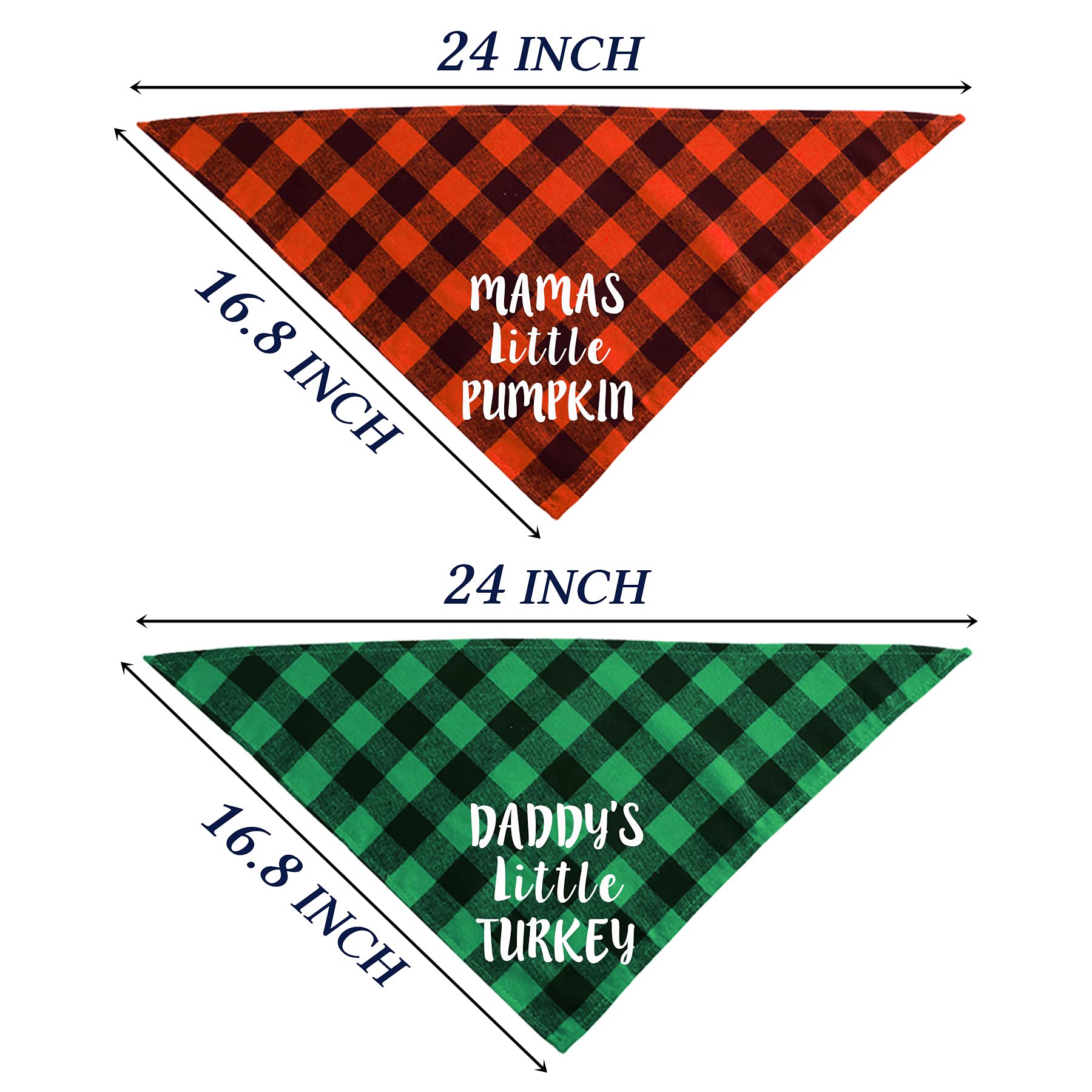 Stmk Holiday Plaid Dog Bandanas, Halloween Thanksgiving Day DaddyS Little Turkey Mamas Little Pumpkin Dog Bandana Scarf For Halloween Thanksgiving Day Dog Puppy Costume Decorations