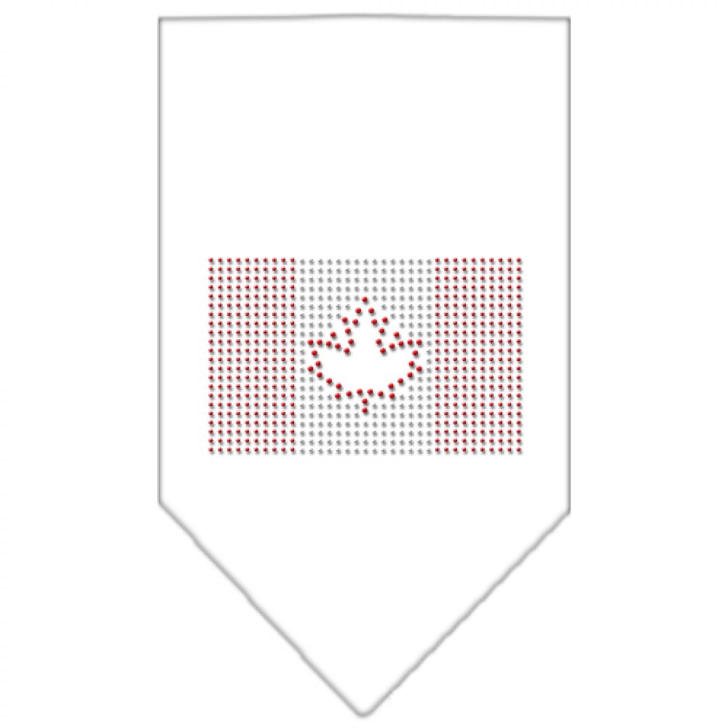 Mirage Pet Products Canadian Flag Rhinestone Bandana, Large, White