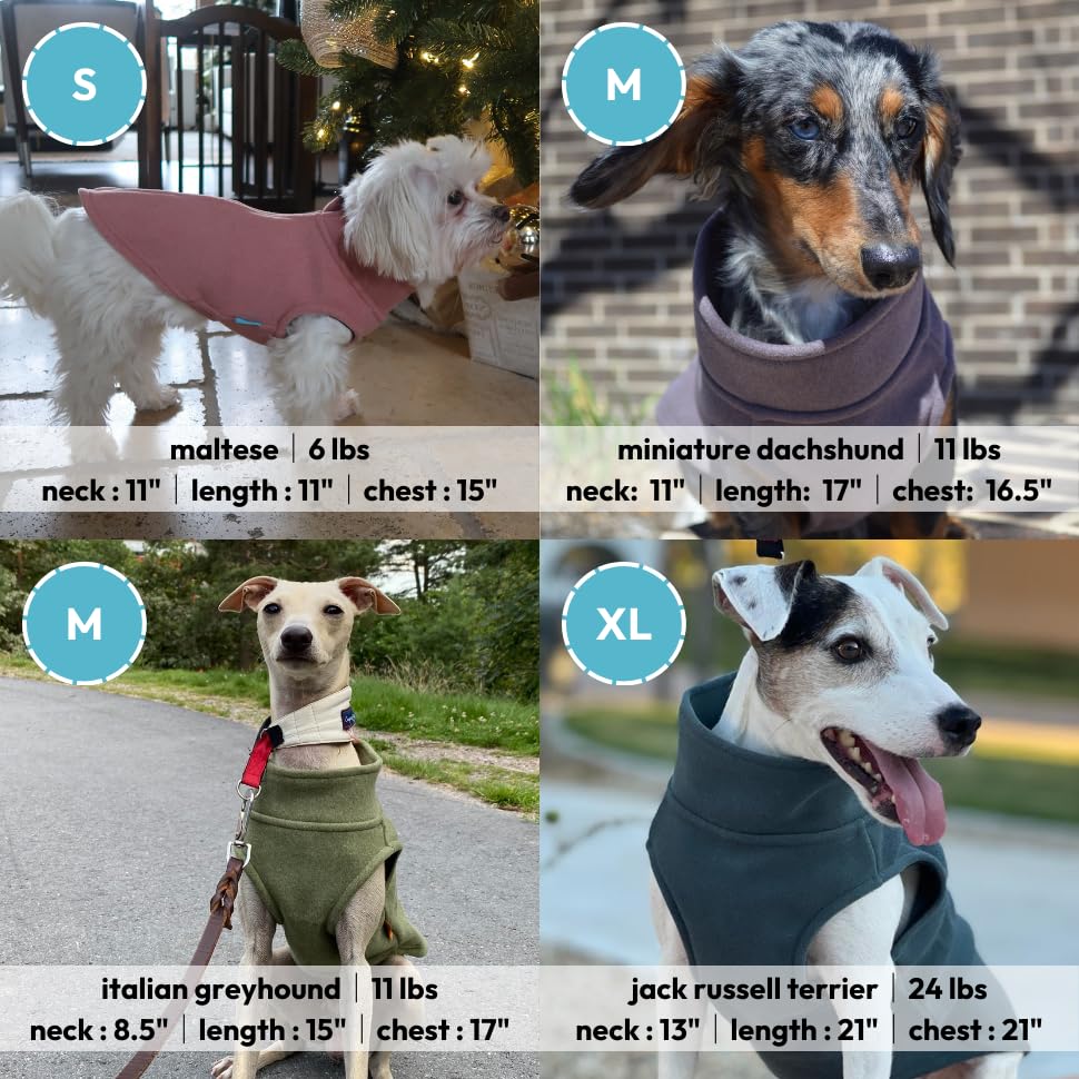 Gooby Zip Up Microfiber Fleece Sweater - Turquoise, Medium - Warm Double Layered Step-In Jacket Without Ring Leash - Winter Swea