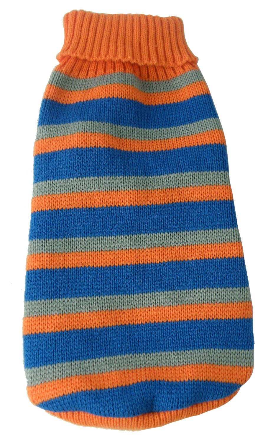 Pet Life  Striped Pet Sweater - Designer Heavy Cable Knitted Dog Sweater with Turtle Neck - Winter Dog Clothes Designed to Keep