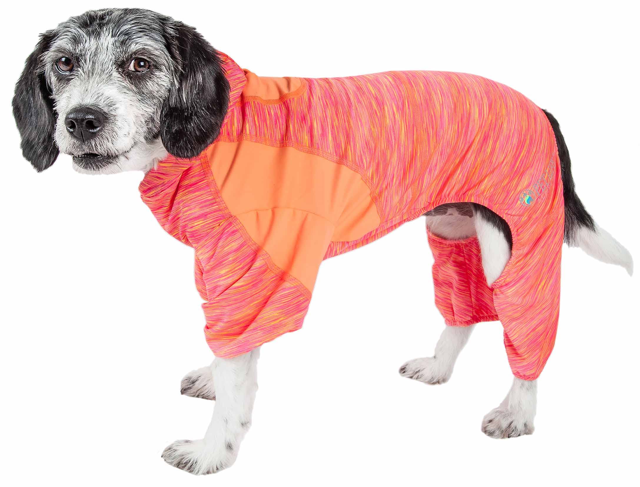 Pet Life  Active Downward Dog Hoodie And Flexible Full Body Dog Tshirt  Lightweight Dog Fitness Tracksuit And Yoga Dog Clothes