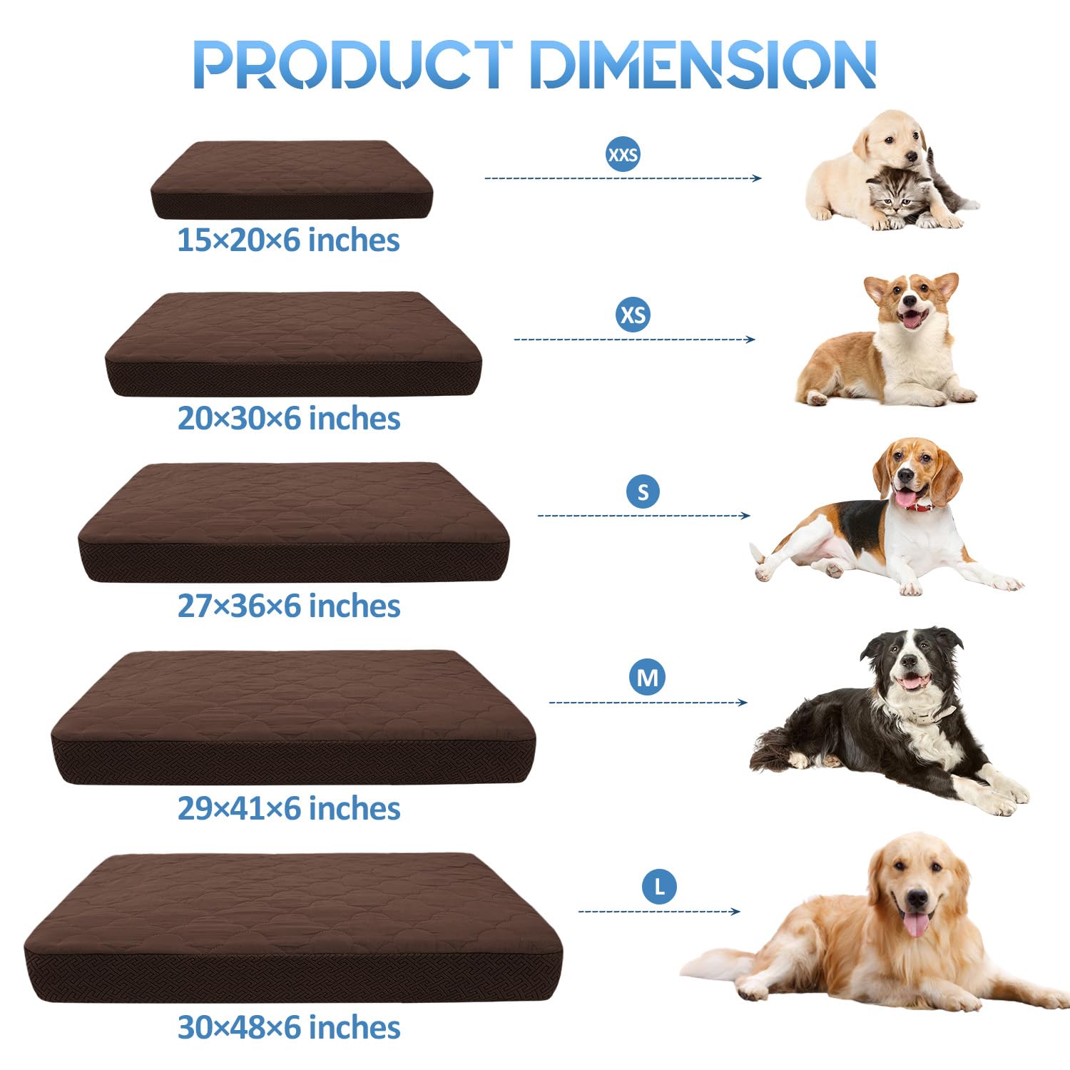 Chhkon Dog Bed Covers Replacement Washable Waterproof Pet Puppy Bed Cover For Dog(Brown,20X15X6 Inch)
