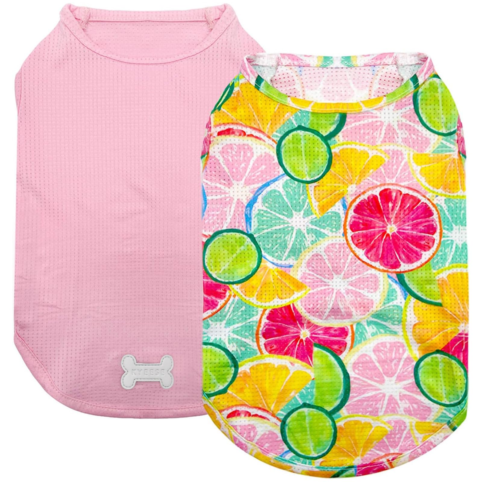 Kyeese 2 Pack Dog Shirts For Medium Dogs Quick Dry Breathable Pet T-Shirts With Reflective Label Tank Top Sleeveless Vest Sun Pr