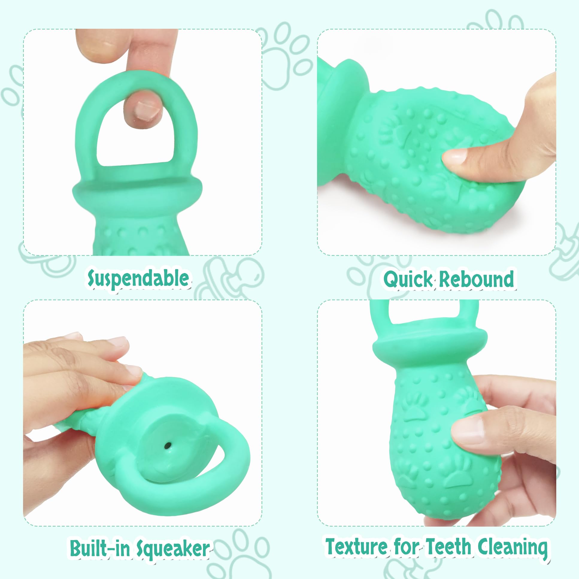 Llspet Latex Chew Dog Toys, Novelty Squeaky Pacifier Dog Toys, 5.2' Durable Pacifier Dog Chew Toys For Small And Medium Dogs(Bl