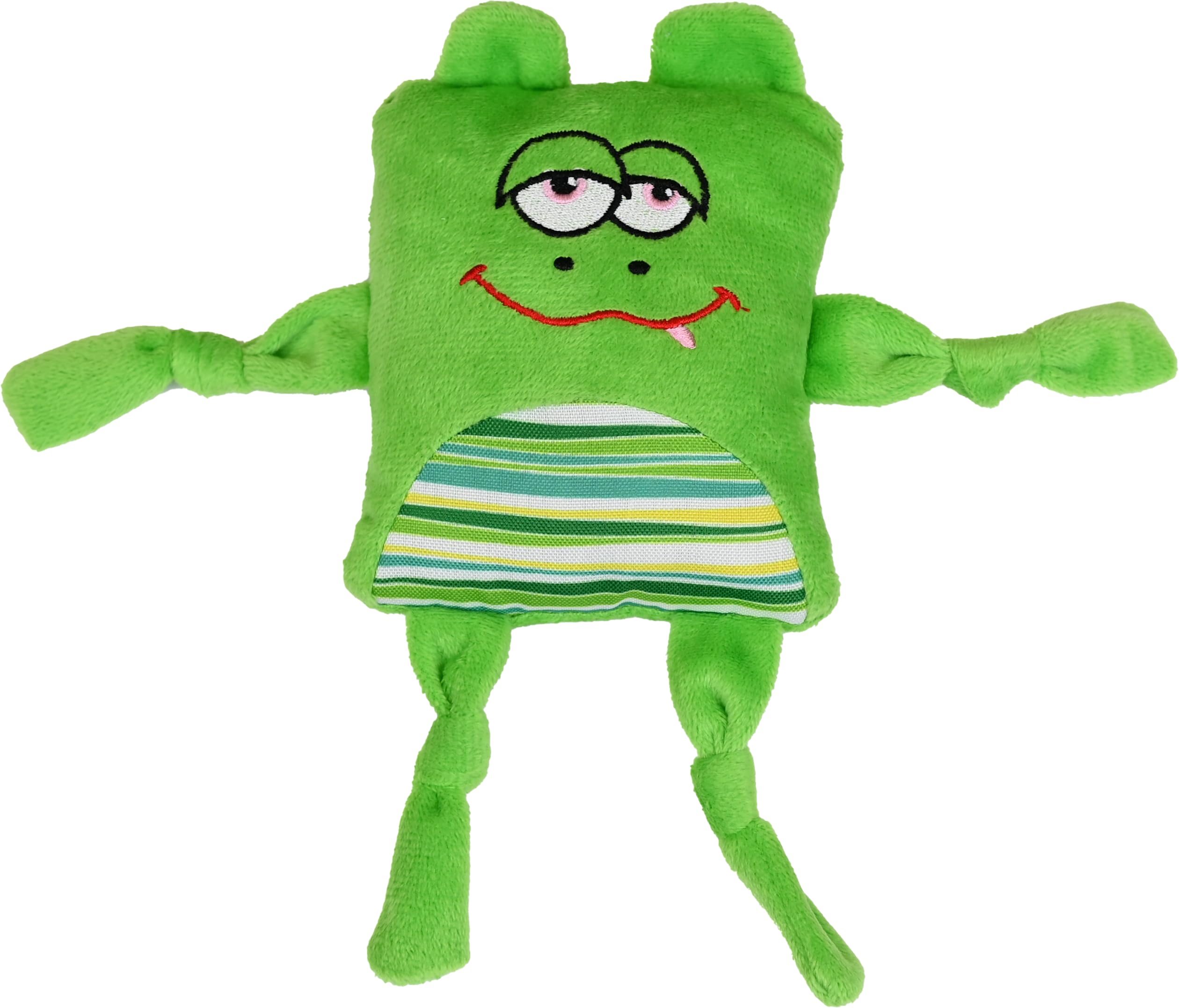 Pawpaya Froggy Frenzy Plush Dog Toy For Puppies & Small Dogs, Soft Squeaky Chew Toy, Interactive Fetch & Cuddle Toy, Durable Stu