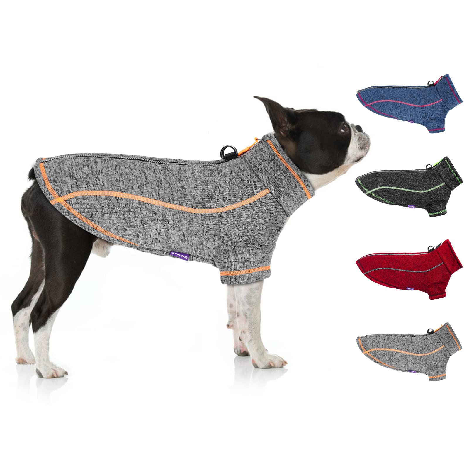 Cyeollo Dog Sweater Coat Fleece Jacket Dog Reflective Zip Up Jackets With Dual D Ring Warm Dog Winter Coat For Small Dog Clothes