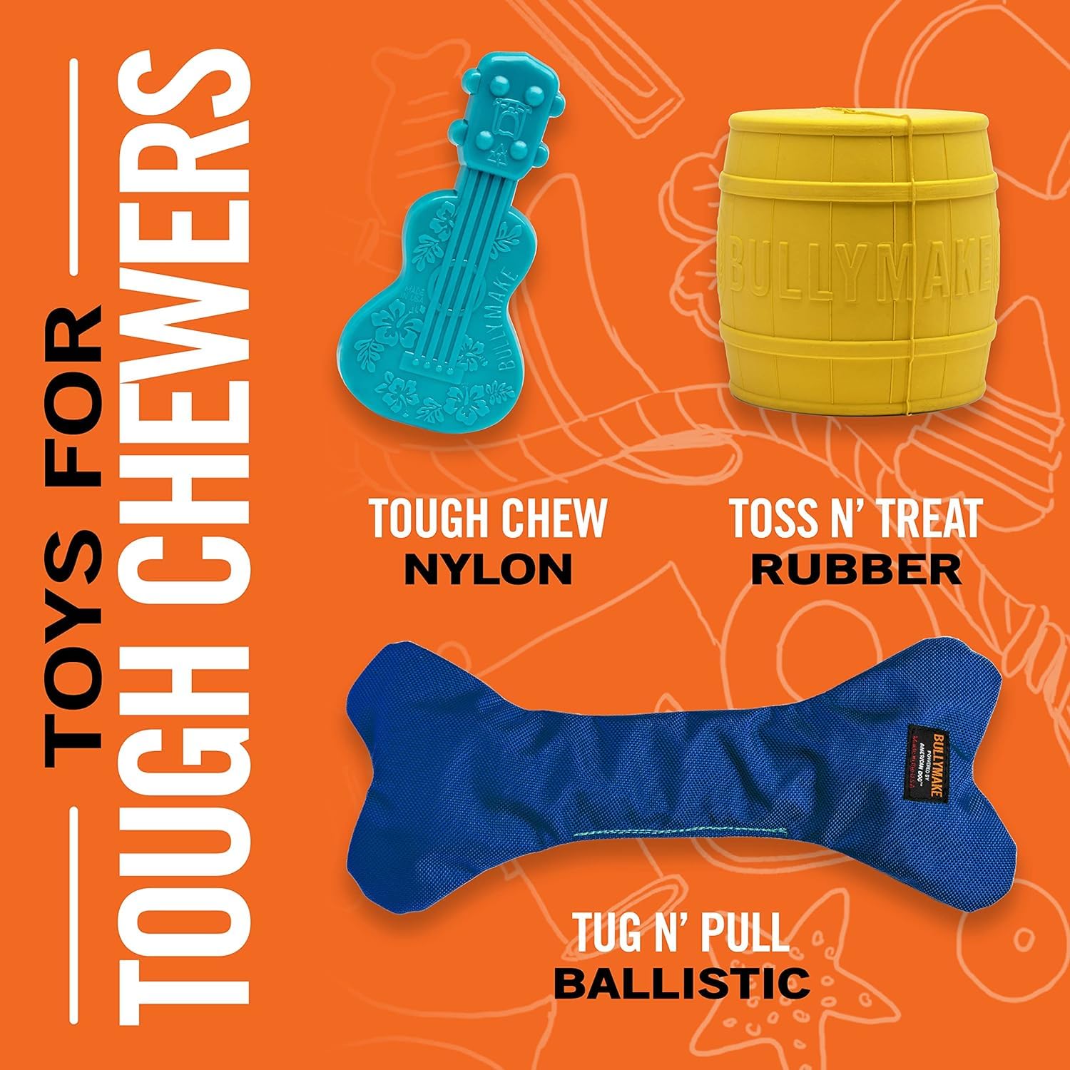 Bullymake - The Keg - Rubber Chew Toy - Made In Usa