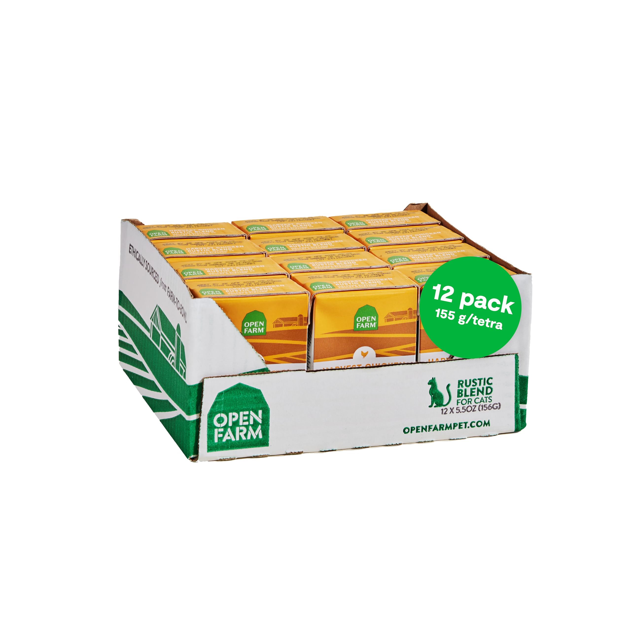 Open Farm Harvest Chicken Rustic Blend Wet Cat Food, Complete Meal or Food Topper with Responsibly Sourced Meat and Superfoods W