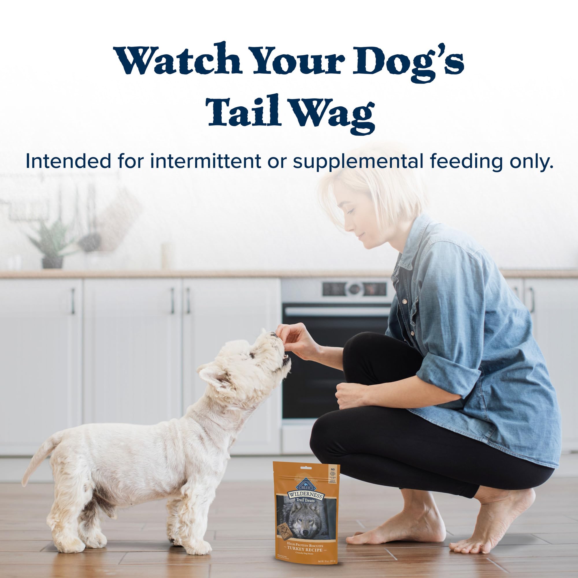 Blue Buffalo Wilderness Trail Treats High Protein Grain Free Dog Biscuits Crunchy Dog Treats, Turkey Recipe, 24-oz Bag