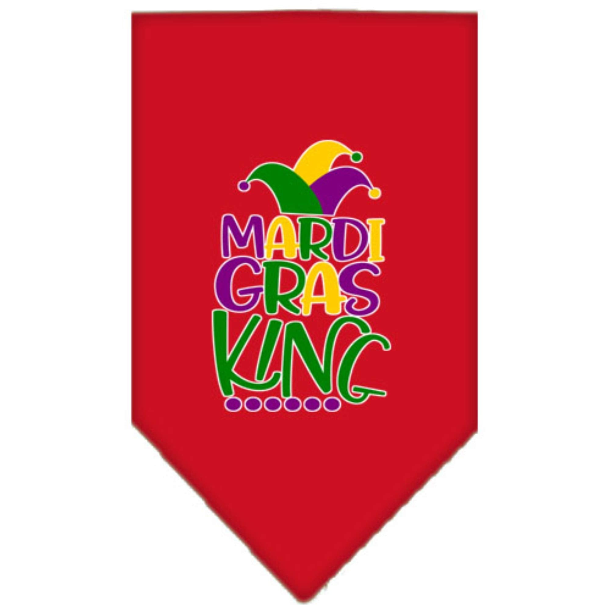 Mirage Pet Product Mardi Gras King Screen Print Mardi Gras Bandana Red Large