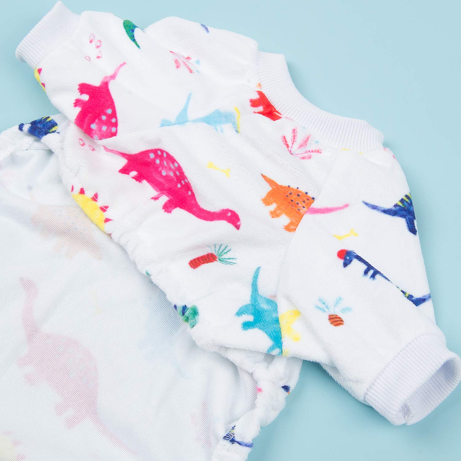 Cutebone Dinosaur Dog Pajamas Adorable Puppy Clothes Jumpsuit Pjs Pet Apparel Soft Fleece Cat Coat, Medium P01M
