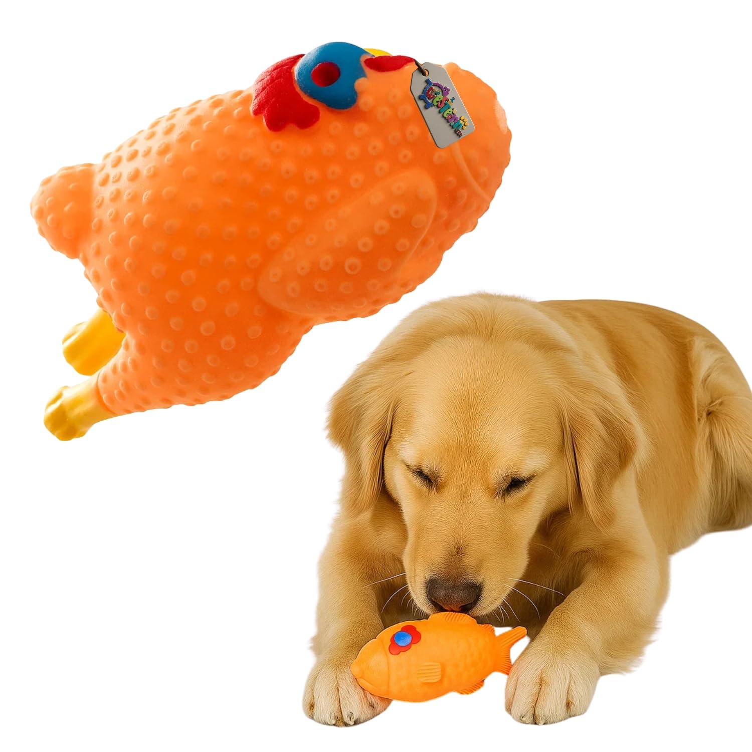 Western Era Turkey Chicken Squeaky Dog Toy | Realistic Roasted Bird Design | Fun Chew & Play Toy For Dogs | Soft Rubber Squeaker