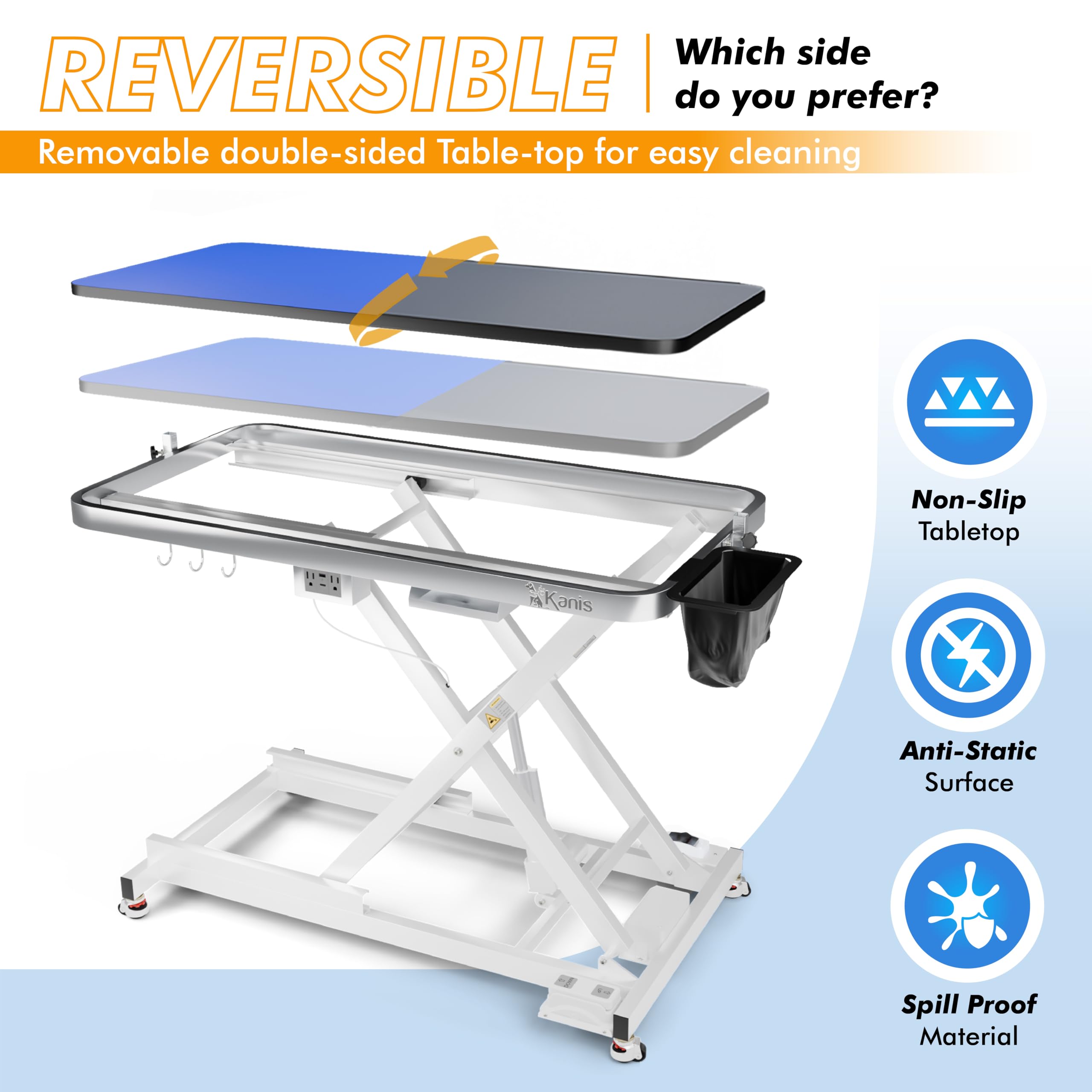 Professional Electric Dog Grooming Table - Heavy Duty, Height Adjustable Pet Grooming Table W/Leveling Wheels, Dog Grooming Arm,
