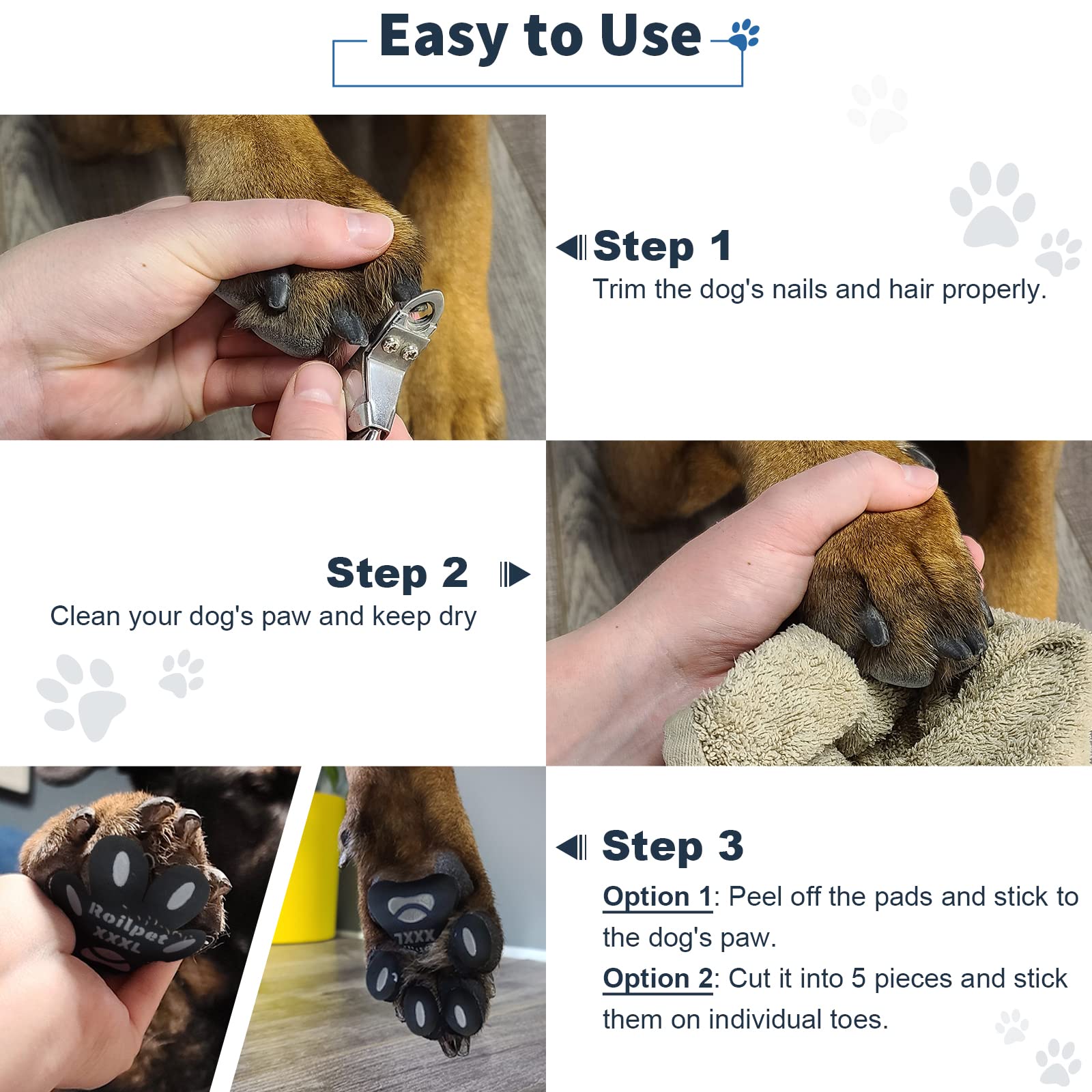 Anti-Slip Dog Toe Grips Pads, Paw Protectors Provide Foot Traction For Senior Dogs On Slippy Floors, Ideal For Hot Pavement Prot