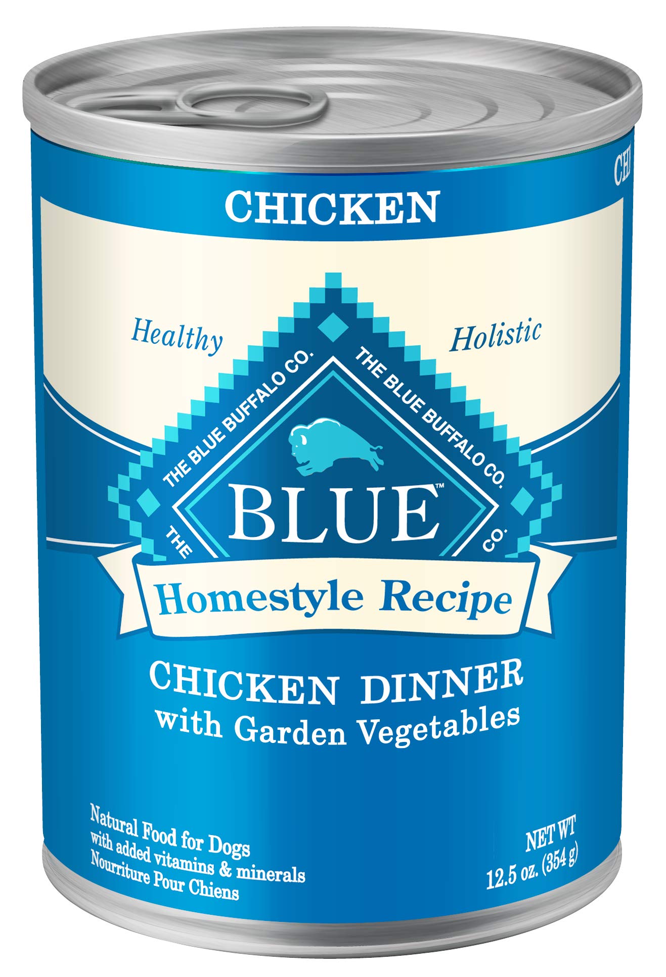 Blue Buffalo Homestyle Recipe Adult Wet Dog Food, Made with Natural Ingredients, Chicken Dinner With Garden Vegetables, 12.5-oz 
