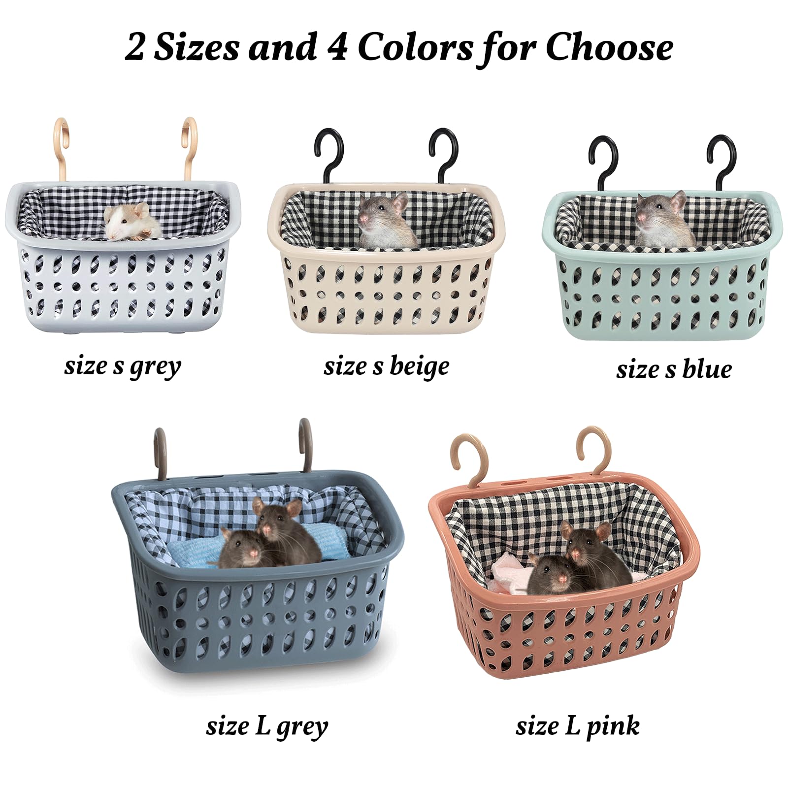 JWShang Rat Hammock Bed, Small Cotton Nest Mat for Hamsters & Sugar Gliders, Blue