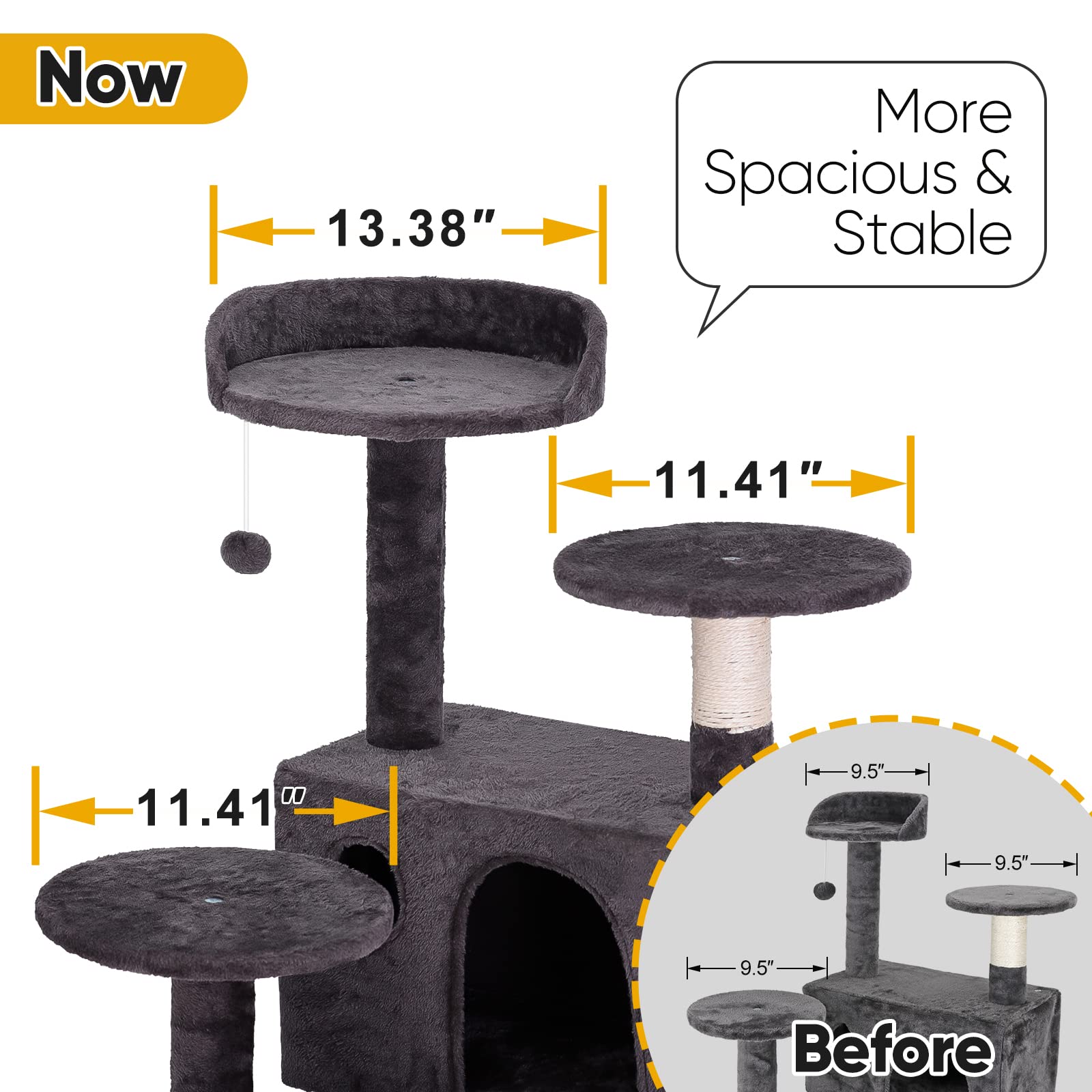 Nova Microdermabrasion 54In Cat Tree Tower For Indoor Cats Multi-Level Cat Condo Cat Bed Furniture With Scratching Post Kittens Activity Center