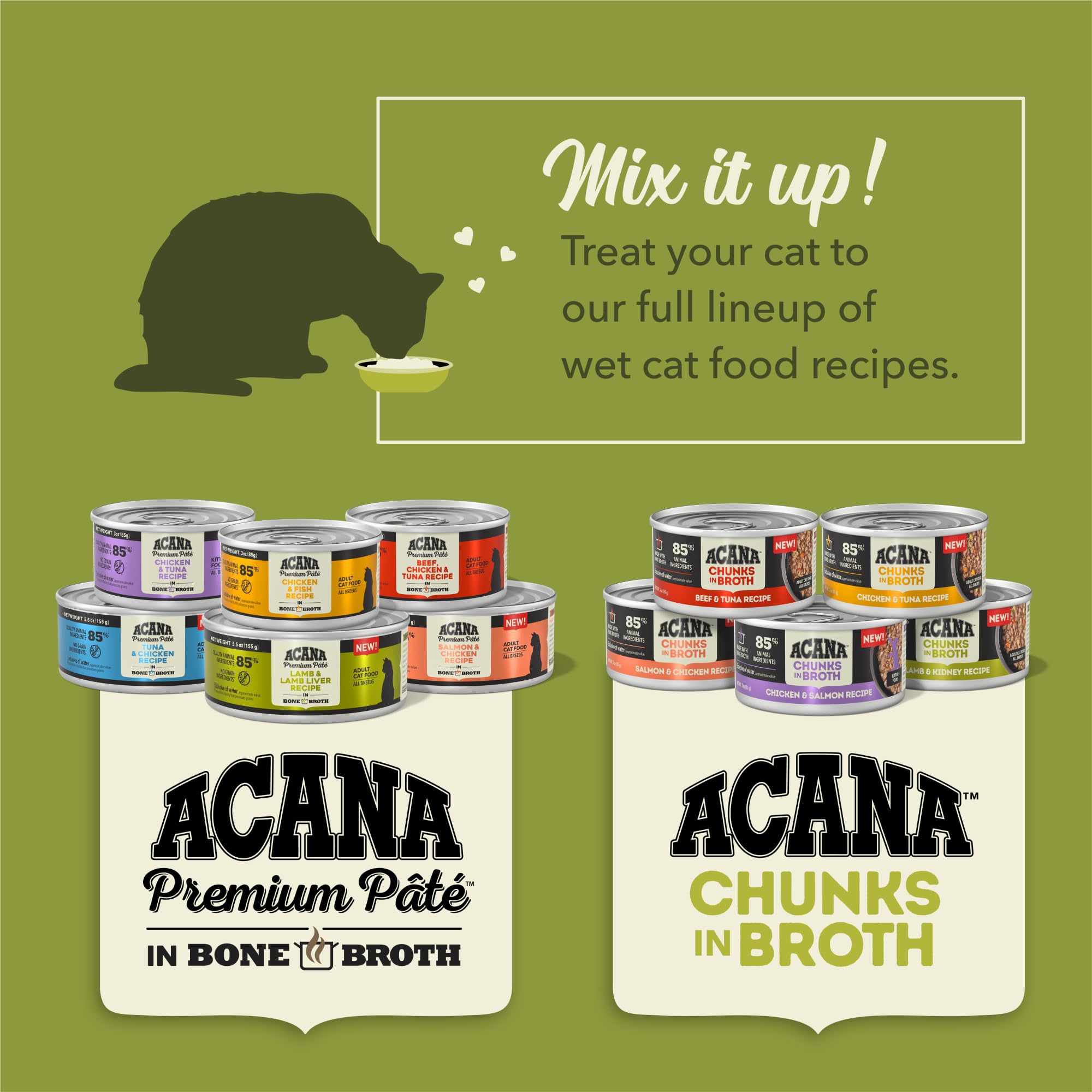 ACANA Chunks in Broth Wet Cat Food Lamb & Kidney Recipe 3oz Cans (12 Count)