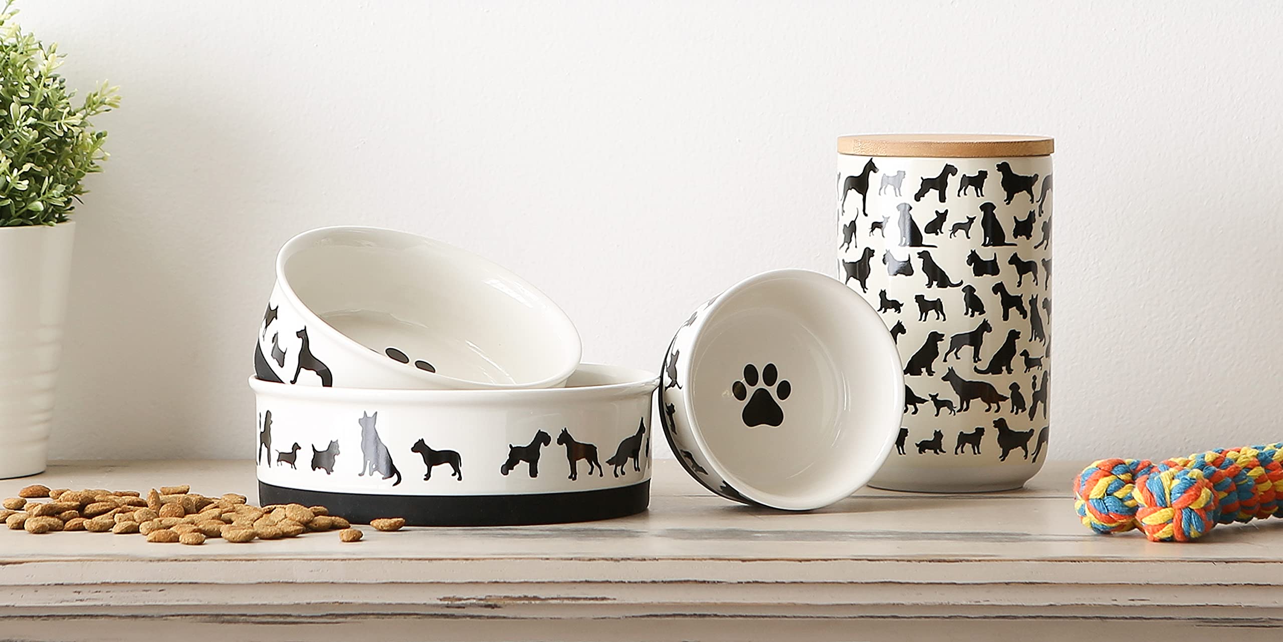 DII Pet Bowl Dog Show Medium 6Dx2H (Set of 2)