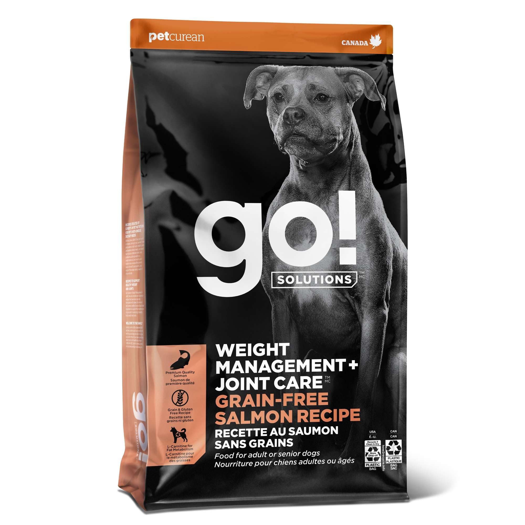Go! Solutions Weight Management + Joint Care Salmon Grain-Free Dry Dog Food, Premium Kibble for Adults & Seniors with Added Gluc