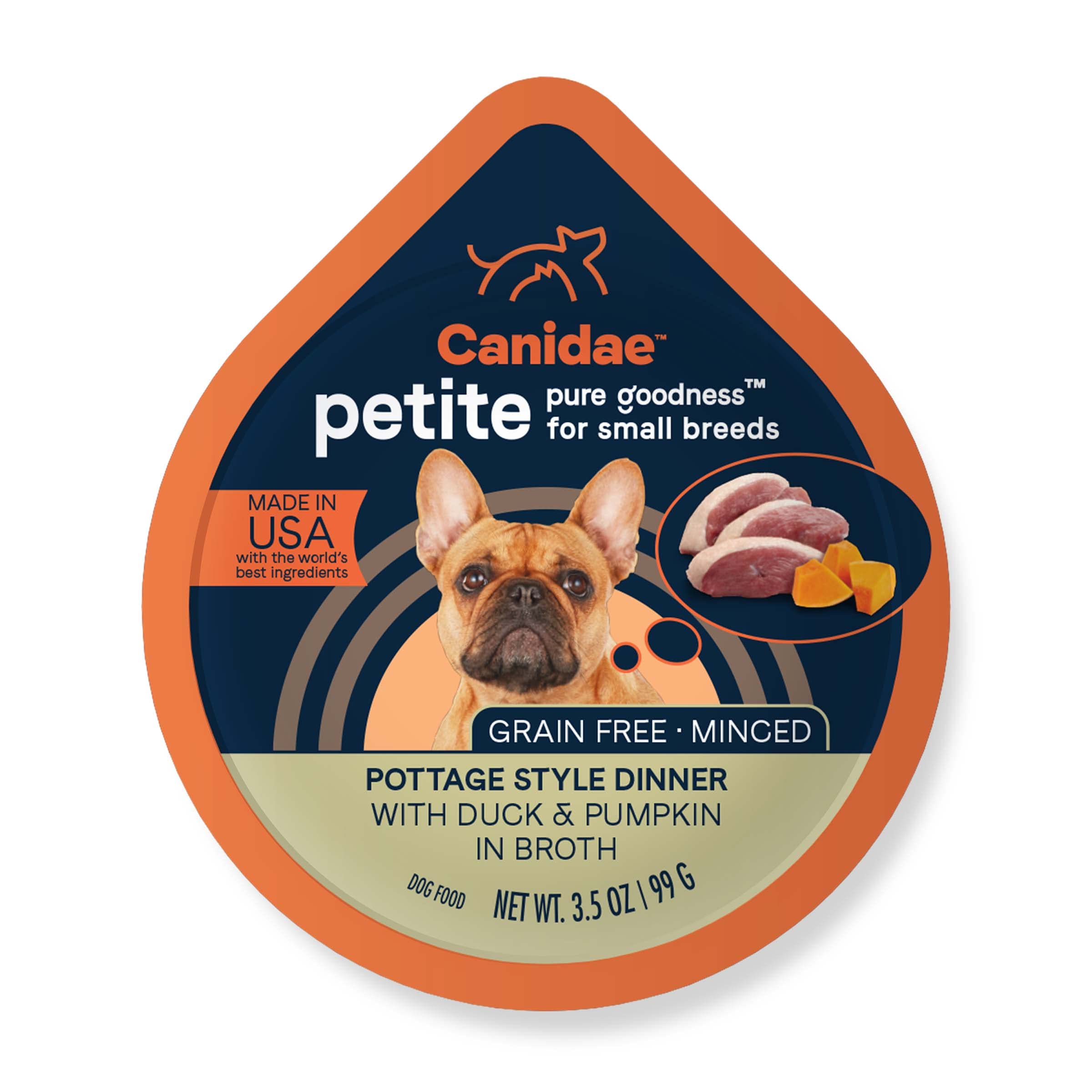 Canidae Pure Petite Premium Wet Dog Food for Small Breeds, Minced with Duck & Pumpkin, 3.5 oz, (Case of 12) Grain Free
