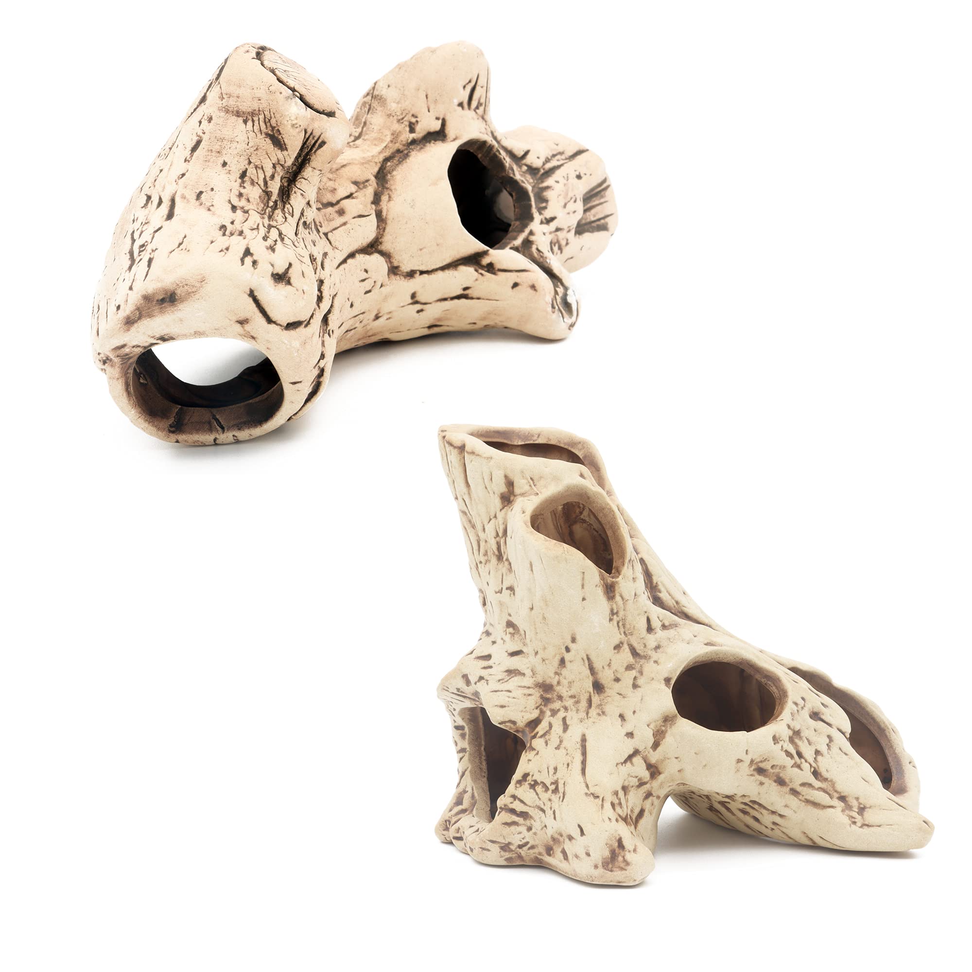 Alegi Aquarium Decoration Rock Caves, Hideaway For Shrimp, Cichlid, Betta Fish Hideout Decor, Safe For Freshwater And Saltwater Tanks (Treestumpl+S)