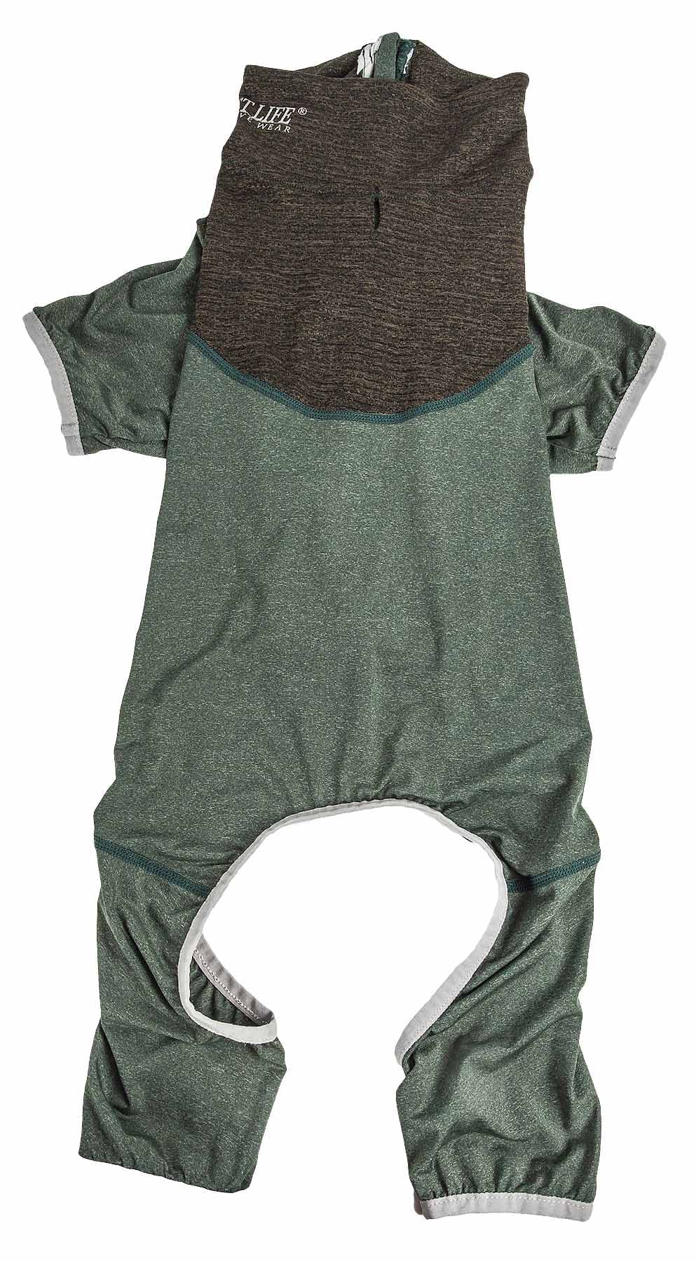 Pet Life Active 'Embarker' Heathered Performance 4-Way Stretch Two-Toned Full Body Warm Up(D0102H70W2W.)