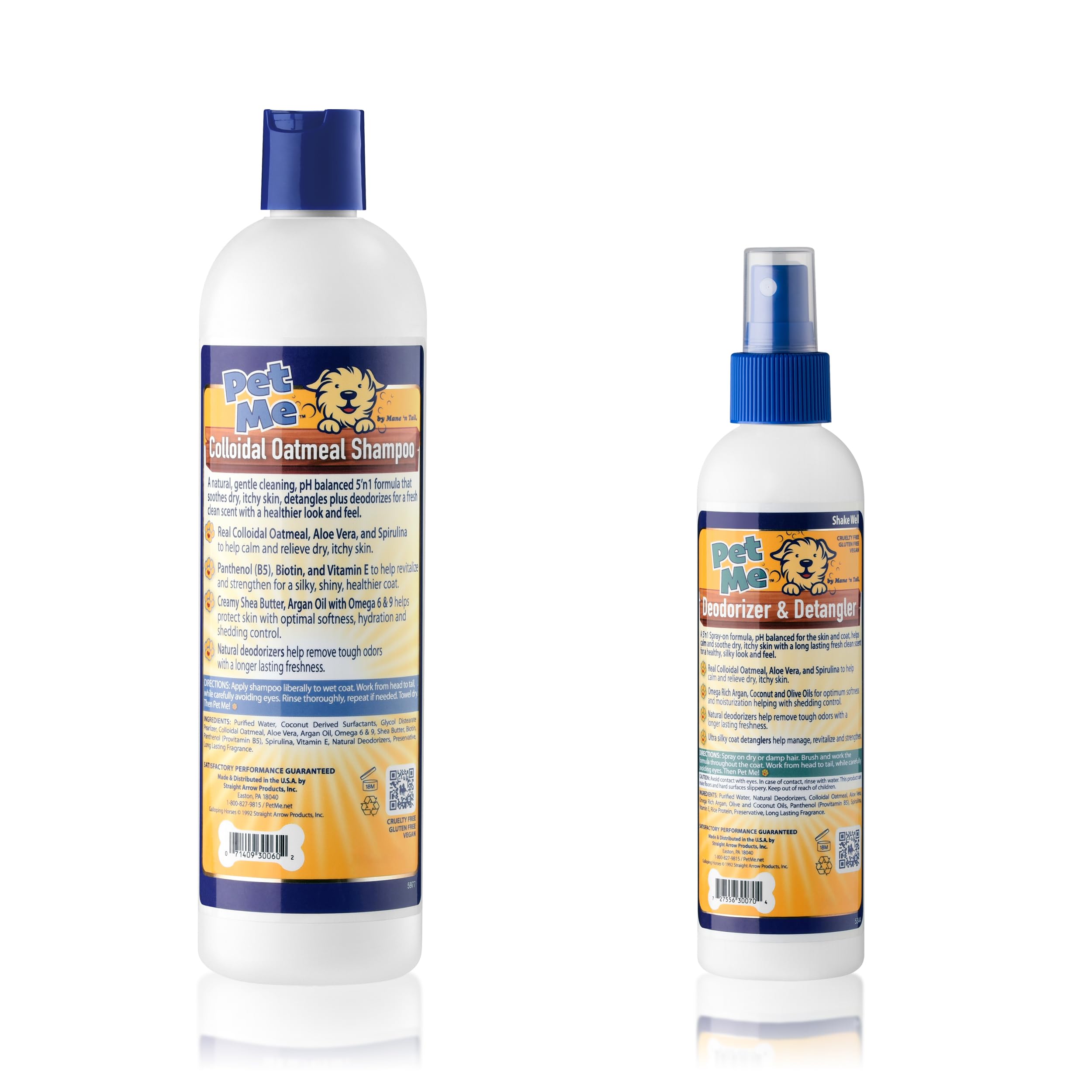 Mane 'N Tail Pet Me Colloidal Oatmeal Shampoo & Deodorizer With Colloidal Oatmeal, Aloe Vera And Spirulina, Panthenol, And Bioti