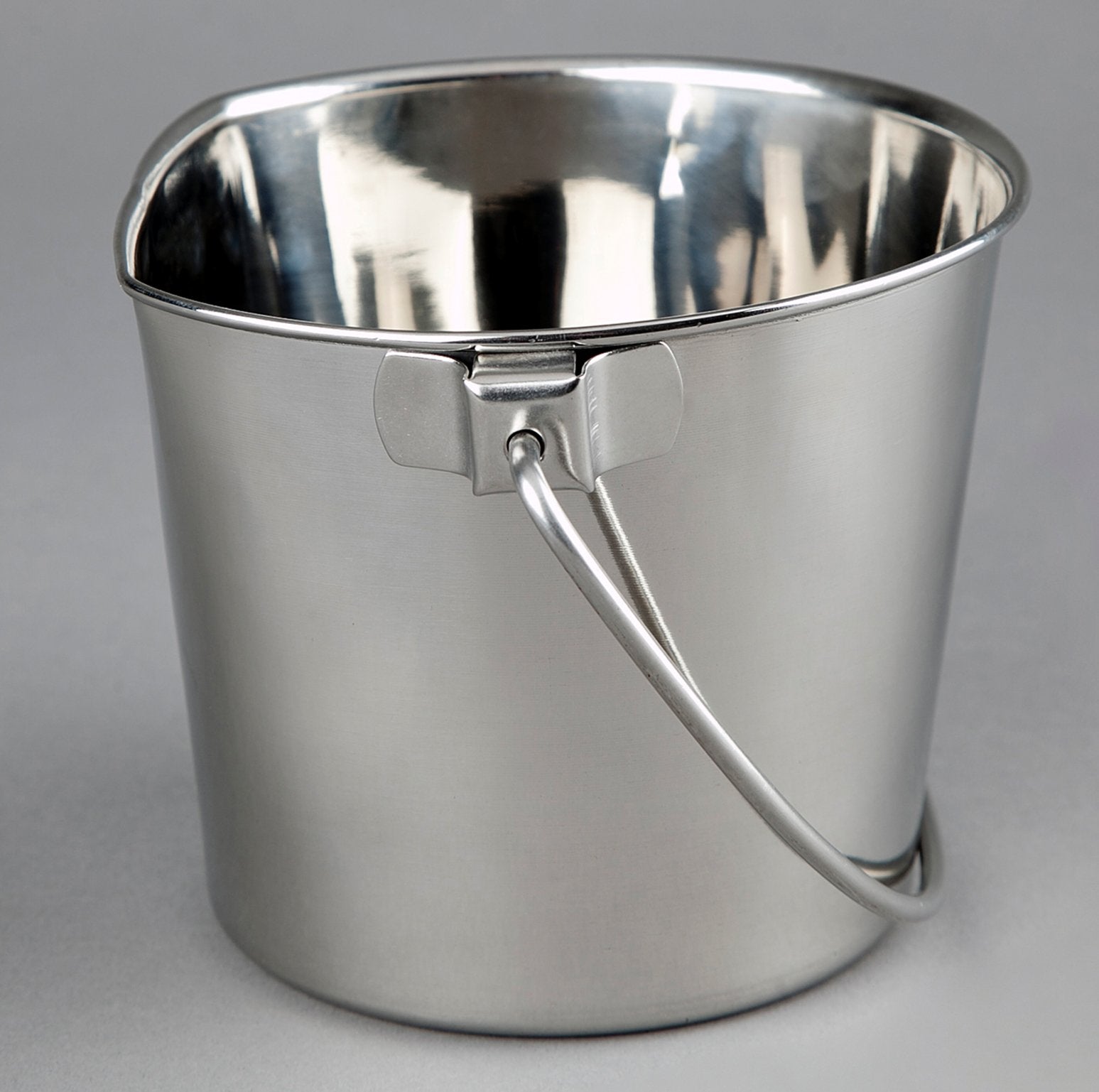 Heavy Stainless Steel Flat Bucket, 13 Quart Flat