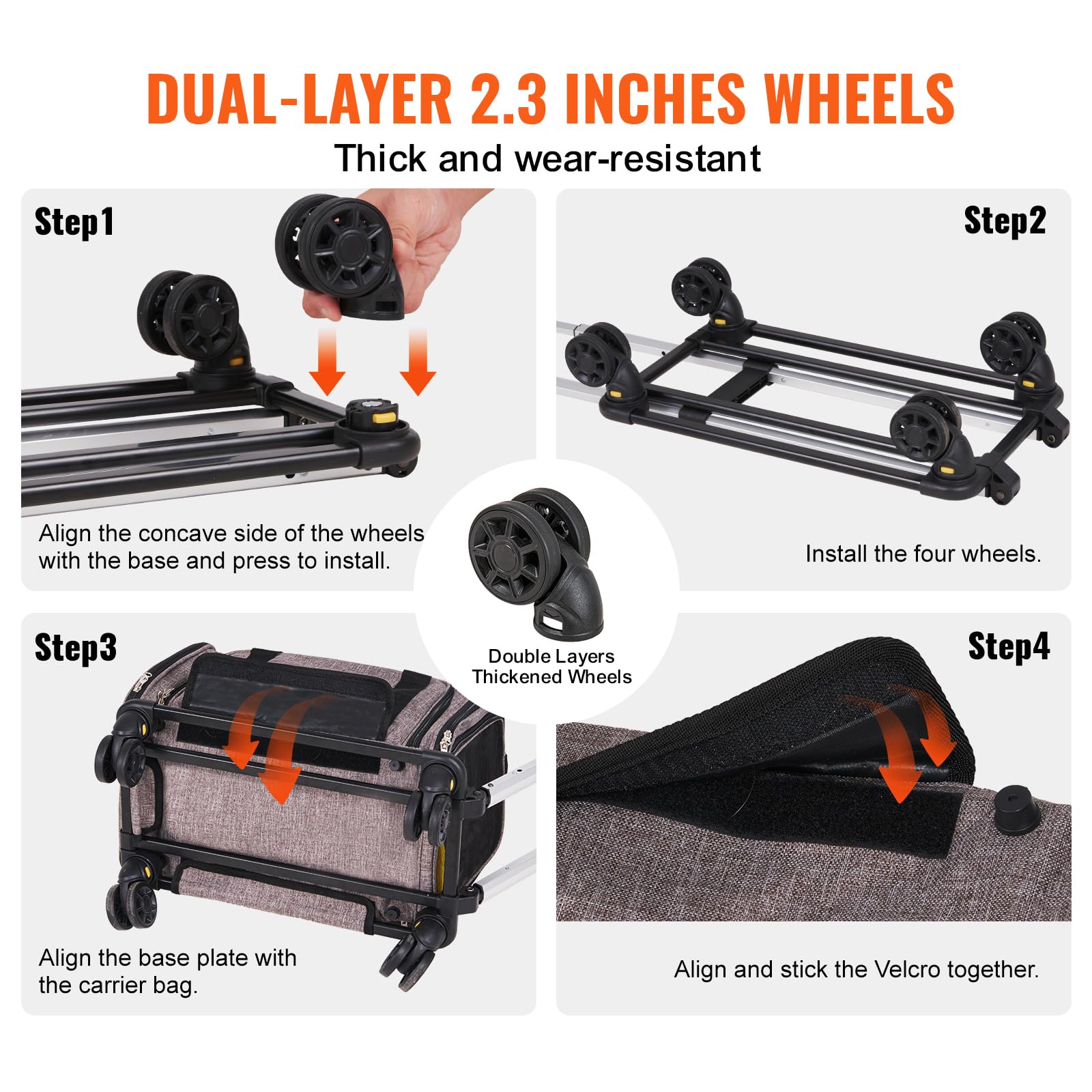 Vevor Airline Approved Pet Carrier With Wheels, Expandable Rolling Cat Dog Carrier For Medium Dogs And Cats Under 25Lbs, Pet Tra