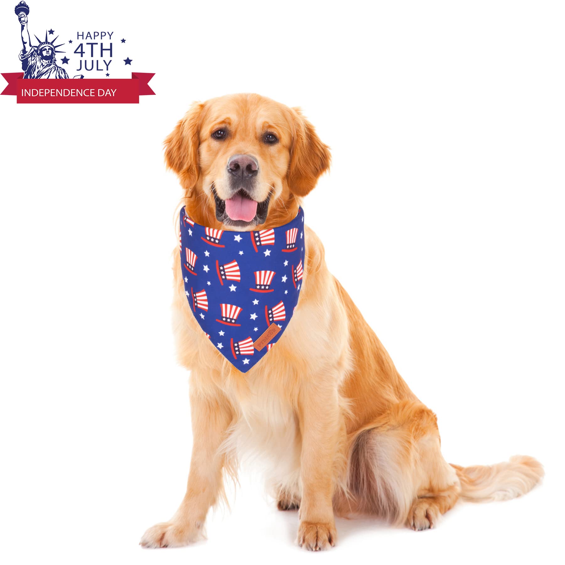 Ptdecor American Us Flag Dog Bandana 4Th Of July Dog Bandanas Reversible Triangle Bibs Scarf For Small Dogs (Style 1, Small)