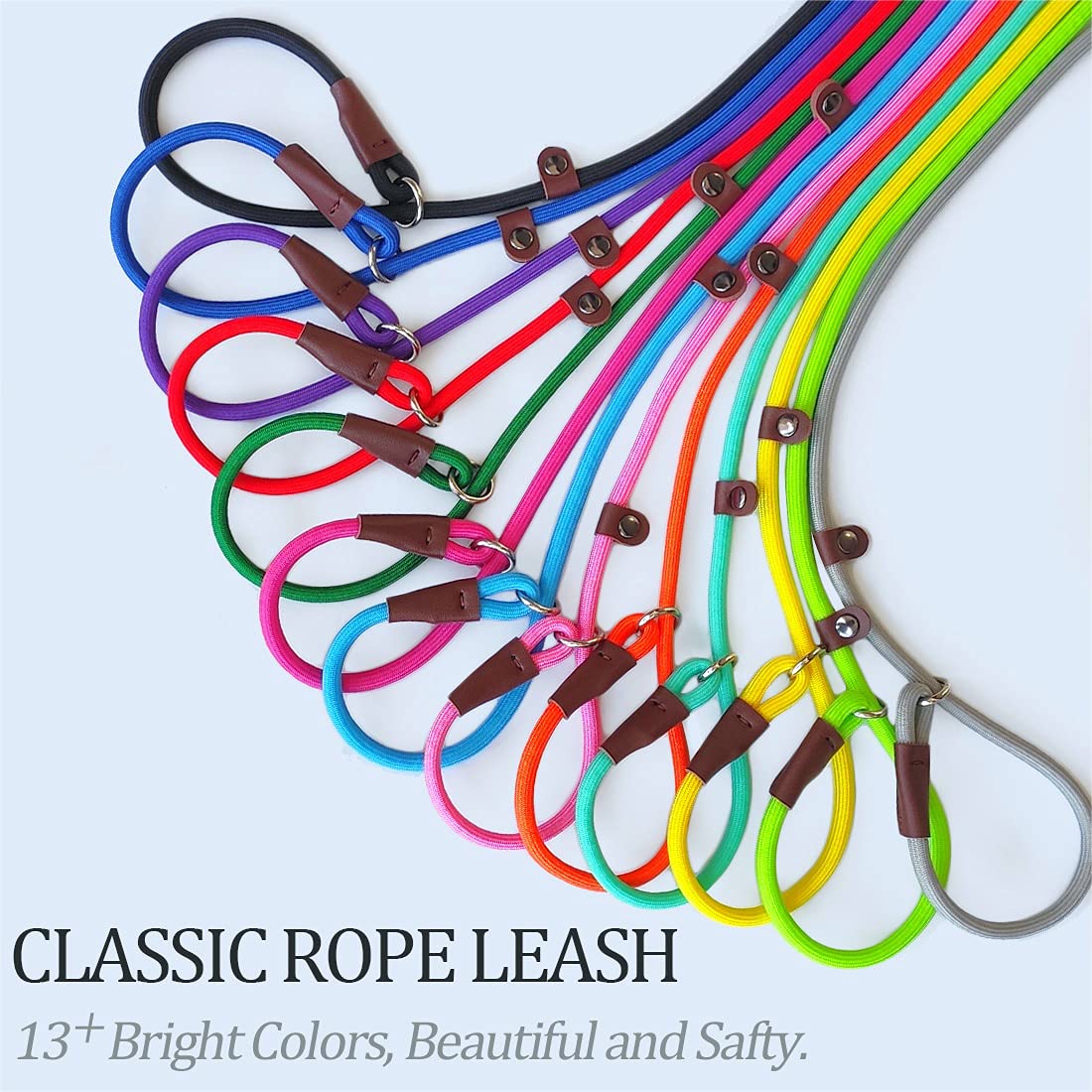 Maypaw Slip Lead Control Leash For Dogs No Pull, 13+ Colors Classic Dog Leash 7Ft Pet Slip Leash, 1/4    Rope Leash For Small Me