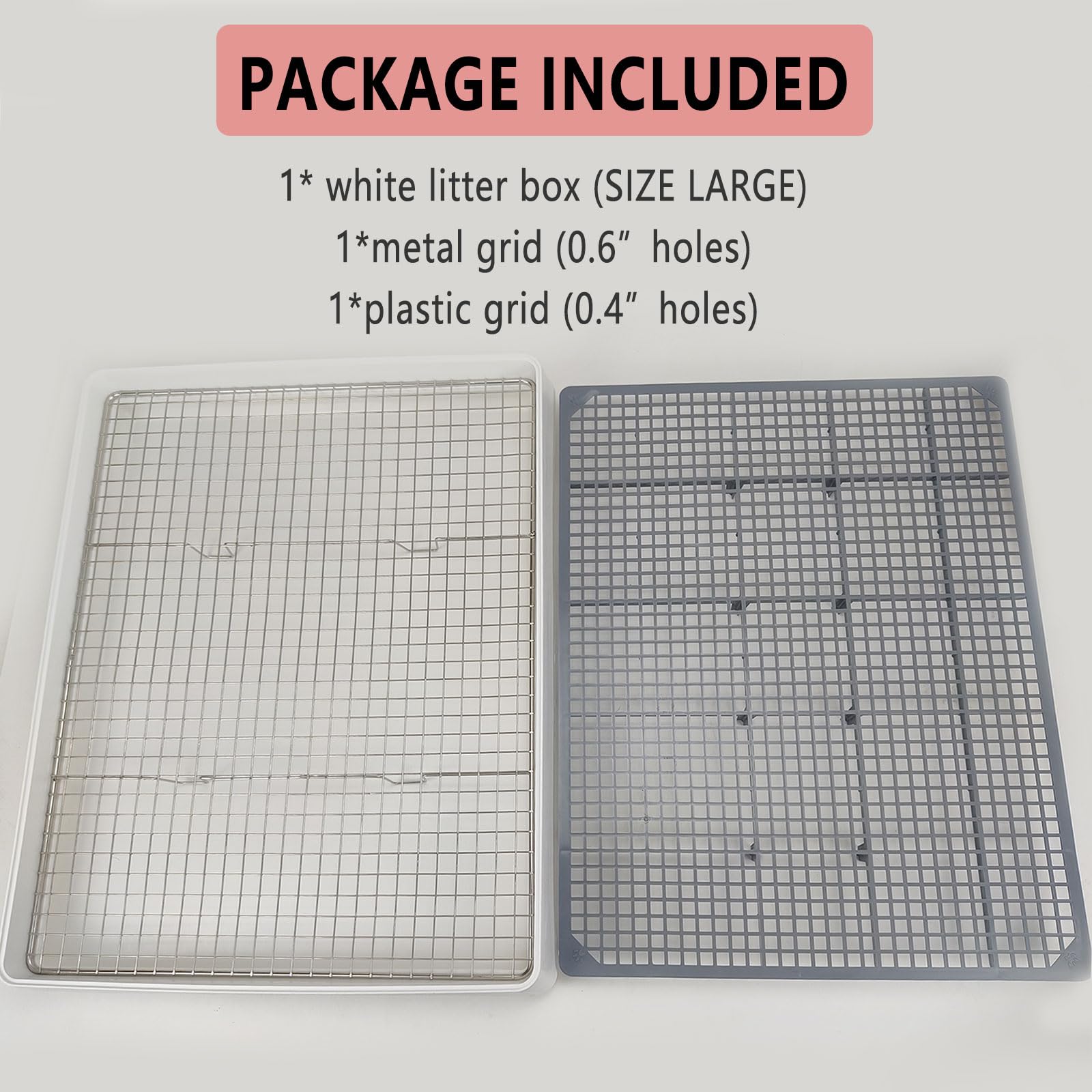 Oncpcare Extra Large Rabbit Litter Box With Grid 22X18In Bunny Litter Tray For Cage Xl Potty Training Pan For Adult Rabbit Flemi