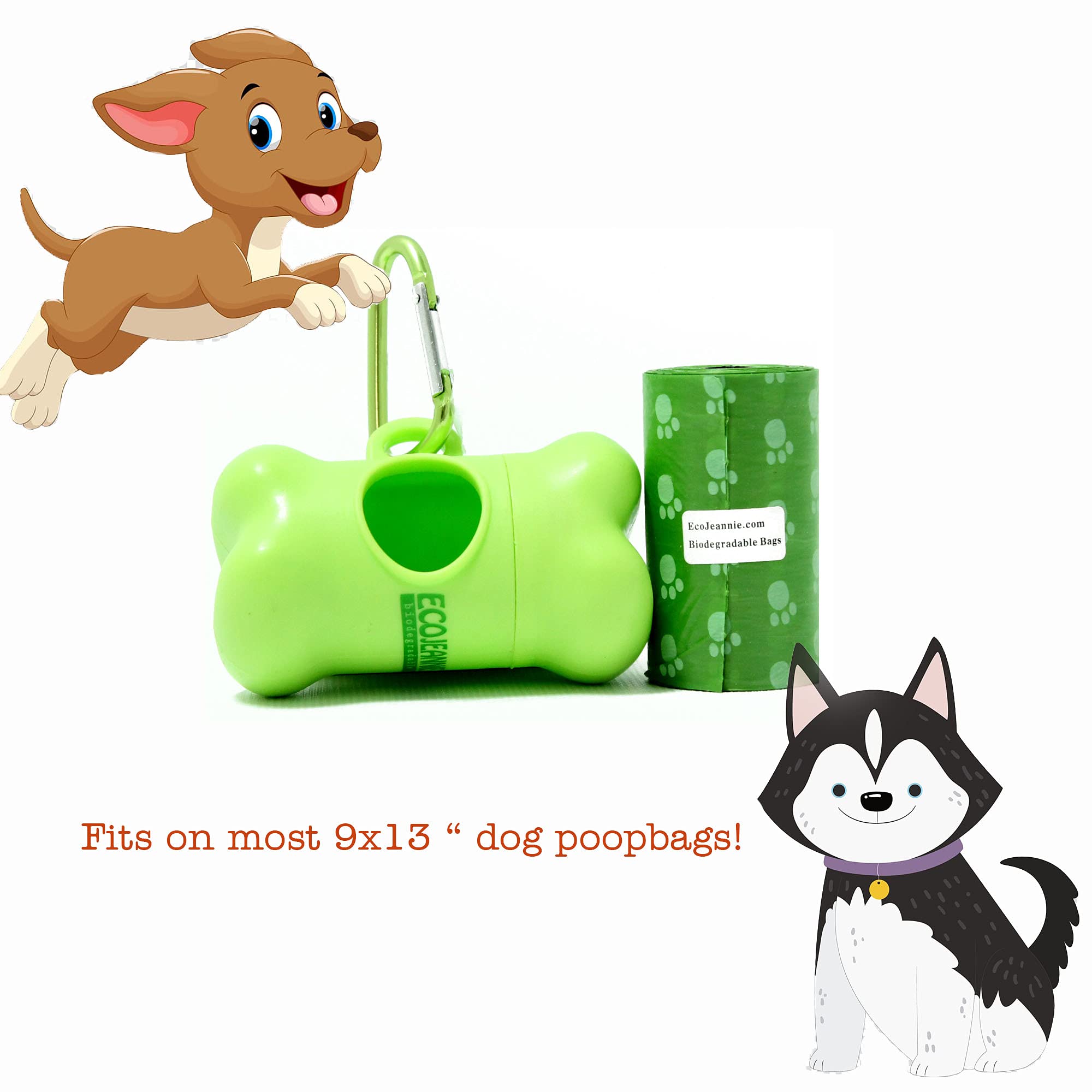 Ecojeannie Dog Waste Bags With Dispenser, Biodegradable Dog Poop Bag (2 Rolls),Lavender Scented Dog Travel Accessories(Pb0005)