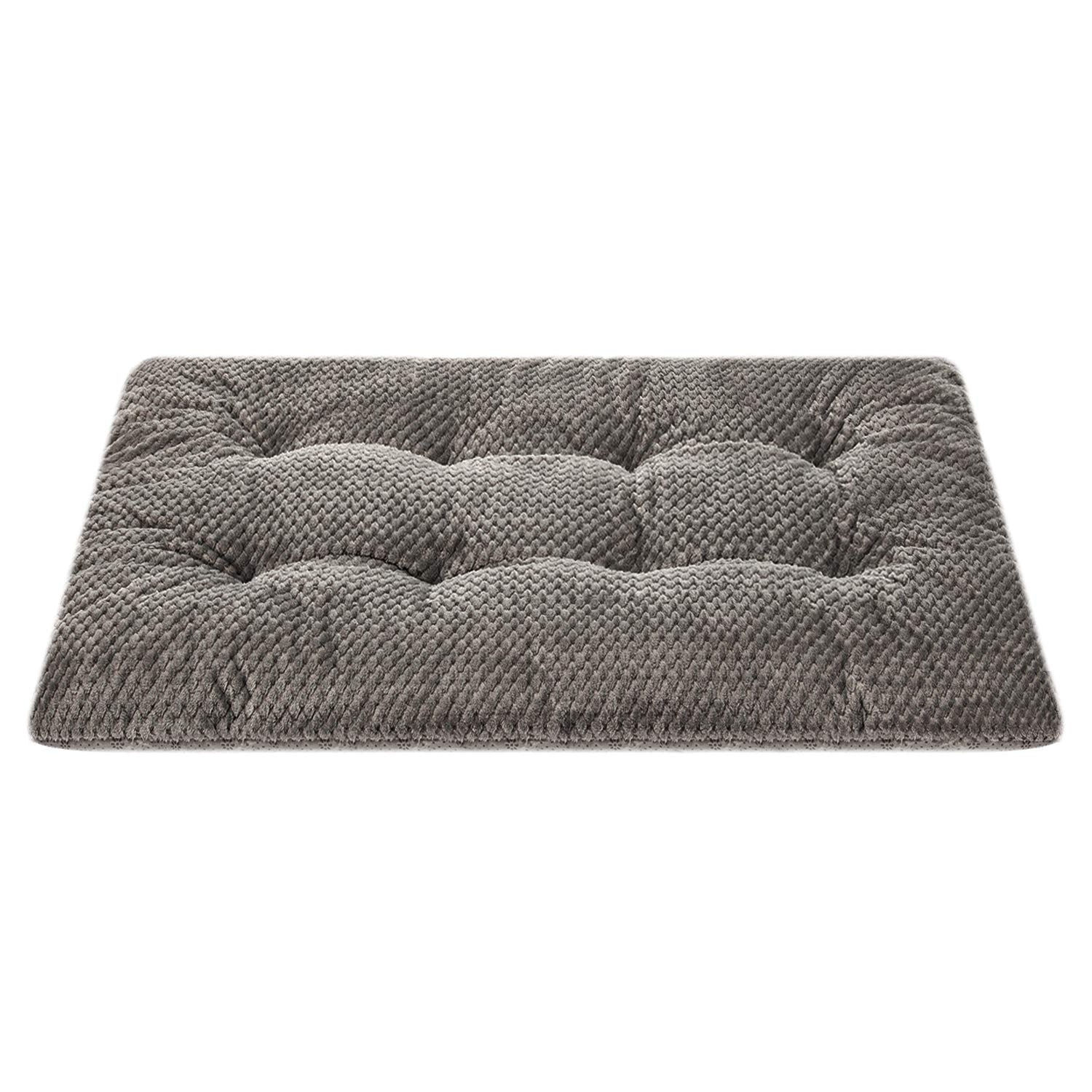 Wonder Miracle Fuzzy Deluxe Pet Beds, Super Plush Dog Or Cat Beds Ideal For Dog Crates, Machine Wash & Dryer Friendly (23' X 35', L-Eagle Grey)