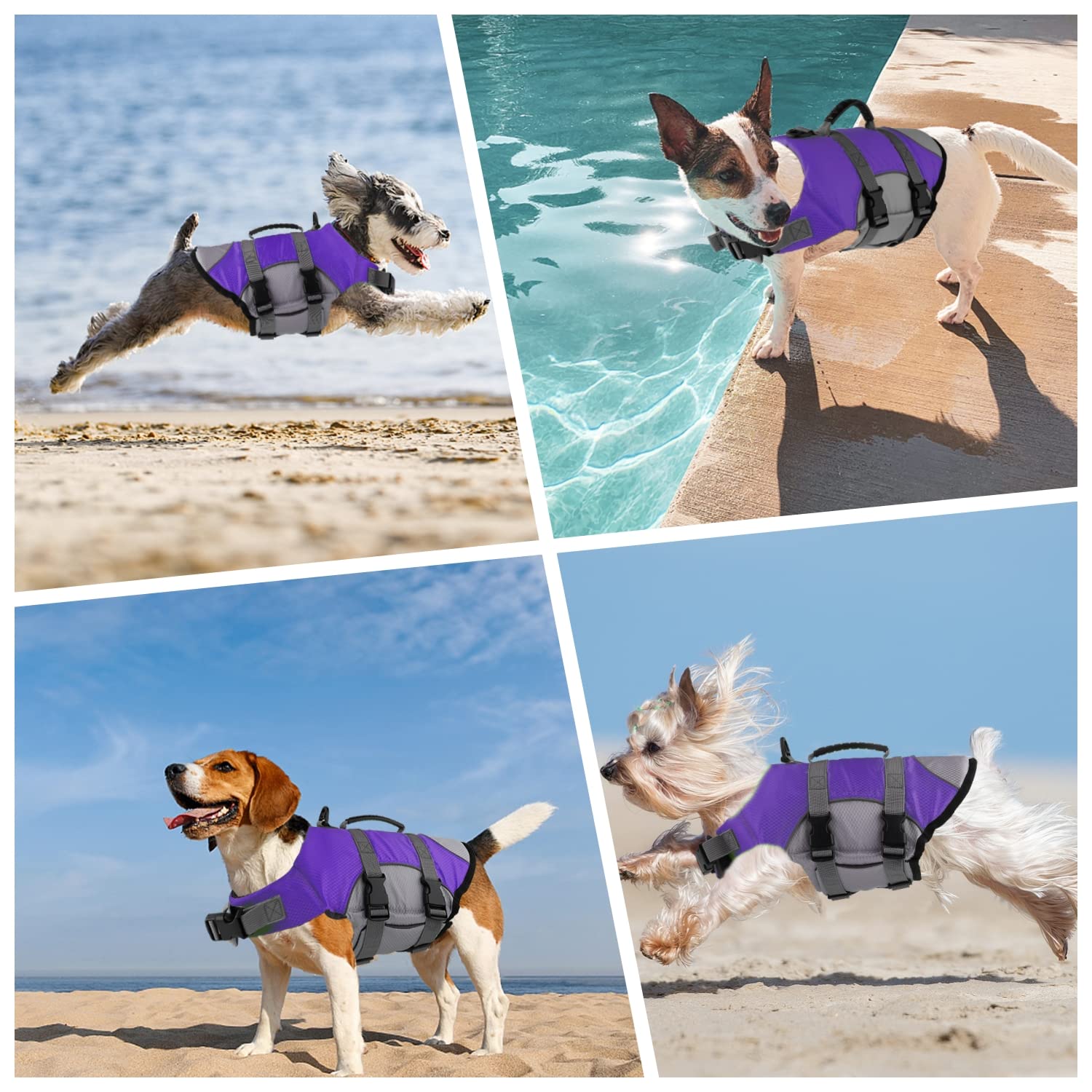 Mklhgty Dog Life Jacket, Reflective Adjustable Dog Vest With Rescue Handle For Swimming And Boating, Ripstop Pet Safety Life Pre