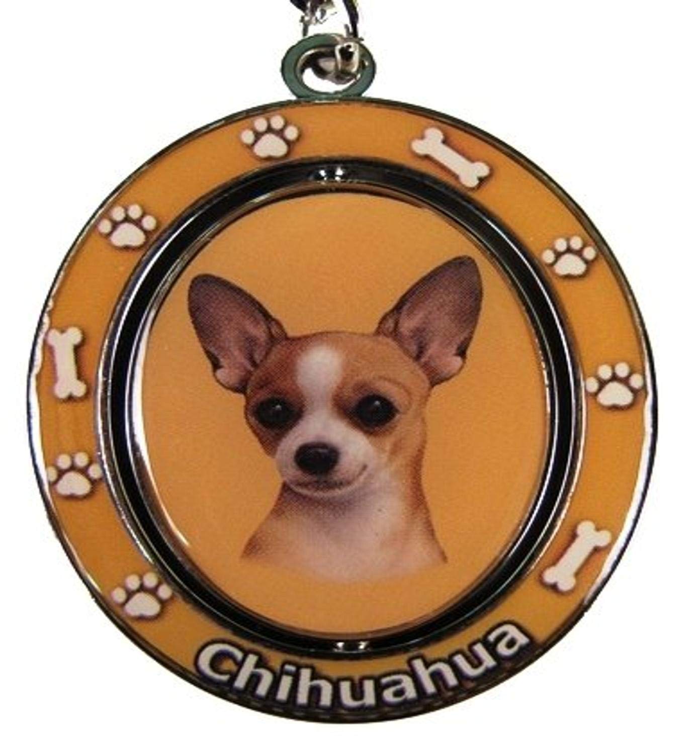 Chihuahua Key Chain 'Spinning Pet Key Chains'Double Sided Spinning Center With Chihuahuas Face Made Of Heavy Quality Metal Unique Stylish Chihuahua Gifts