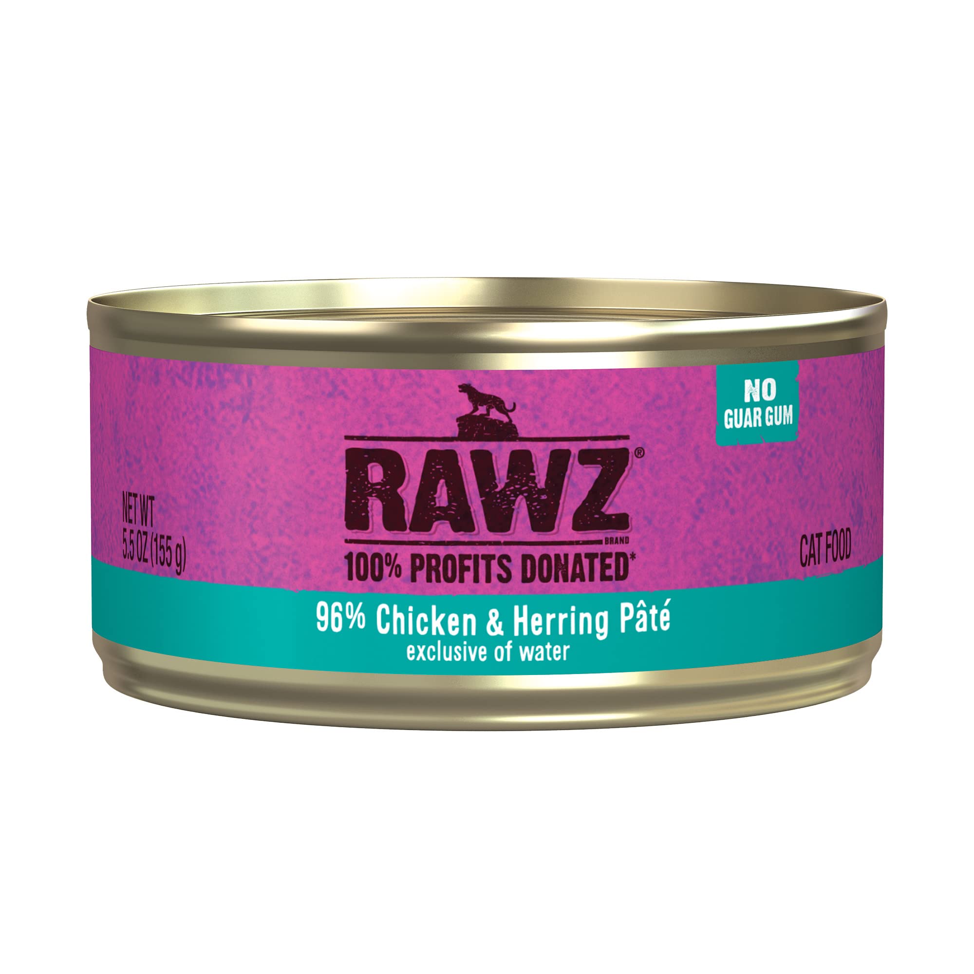 Rawz Natural Premium Pate Canned Cat Wet Food - Made with Real Meat Ingredients No BPA or Gums - 5.5oz Cans 24 Count (Chicken & 