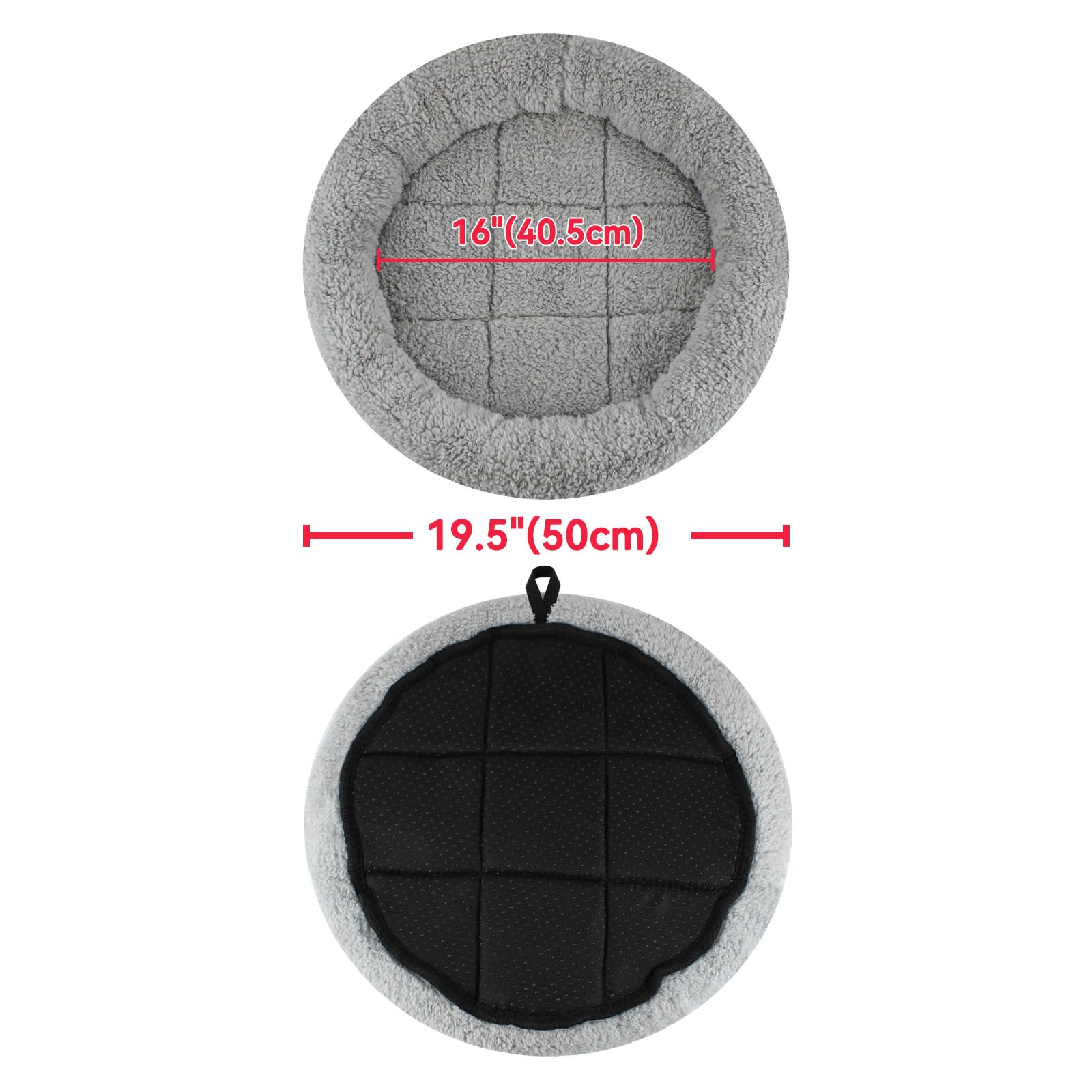 Enjoying Plush Cat Bed Mat Diameter 19.5 Round Pad with Pillow Around for Cats Dogs Relying/Curling Sleep Warm Dog Cushion for C