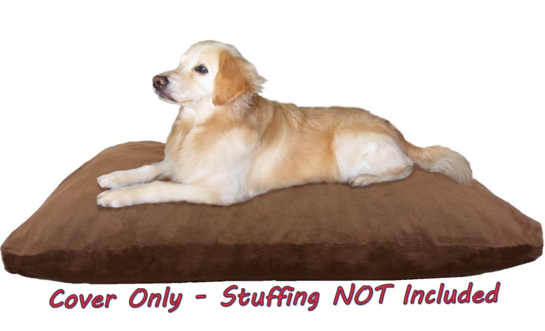 Dogbed4Less 47X29X4 Inches Extra Large Size Brown Color Denim Jean Dog Pet Bed External Zipper Cover - Replacement Cover Only