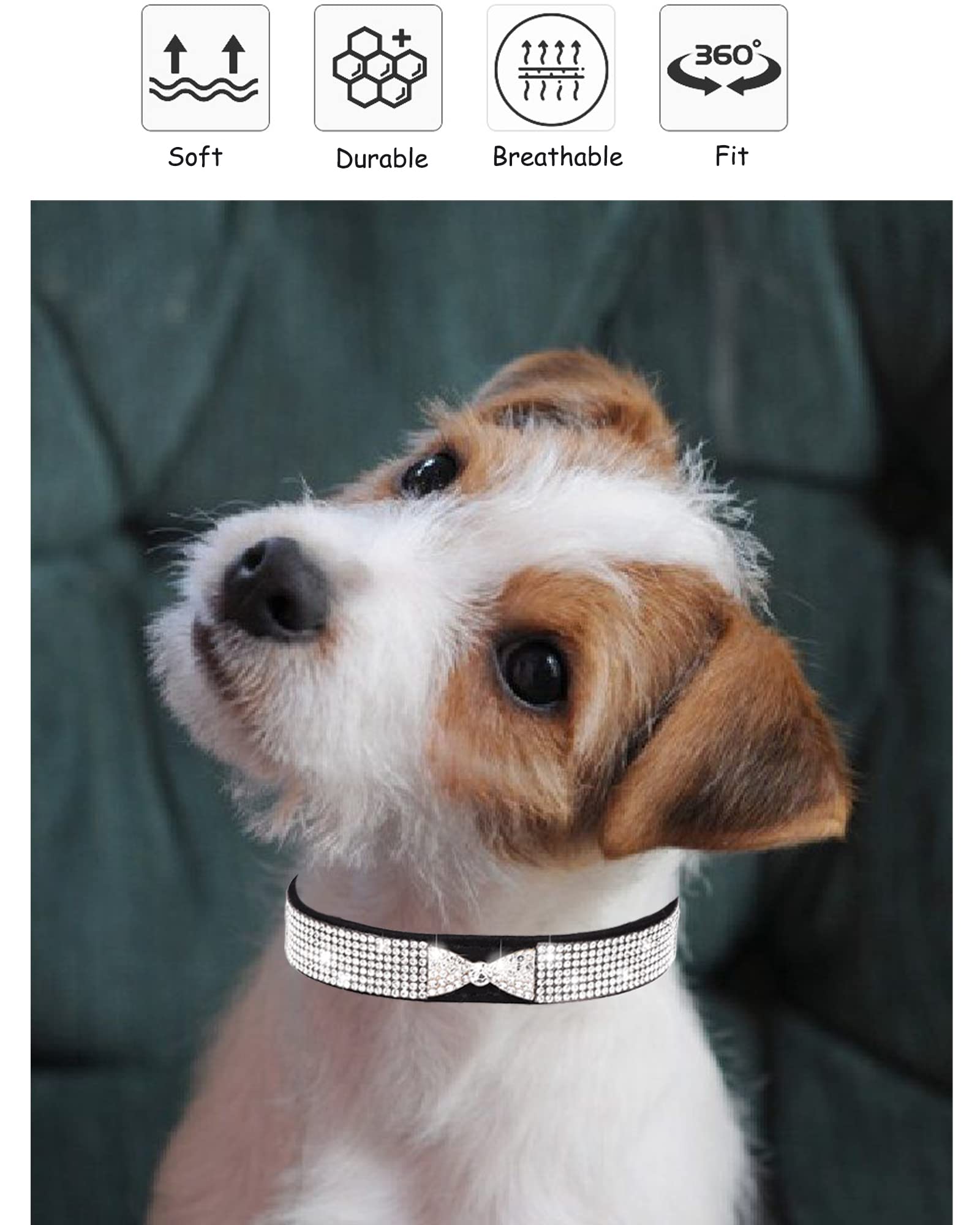 Bling Dog Collar For Small Medium Large Dogs, Crown Rhinestone Dog Collars For Girl And Boy Dog, Diamond Puppy Collars, Adjustab