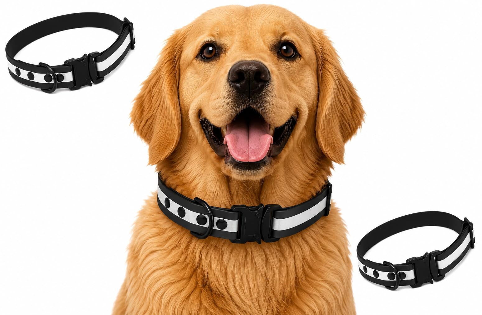 AdilS Biothane Waterproof Reflective Dog Collar 1 Inch | Heavy Duty Quick Release Buckle & DRing | OdourProof Easy Clean | Fi