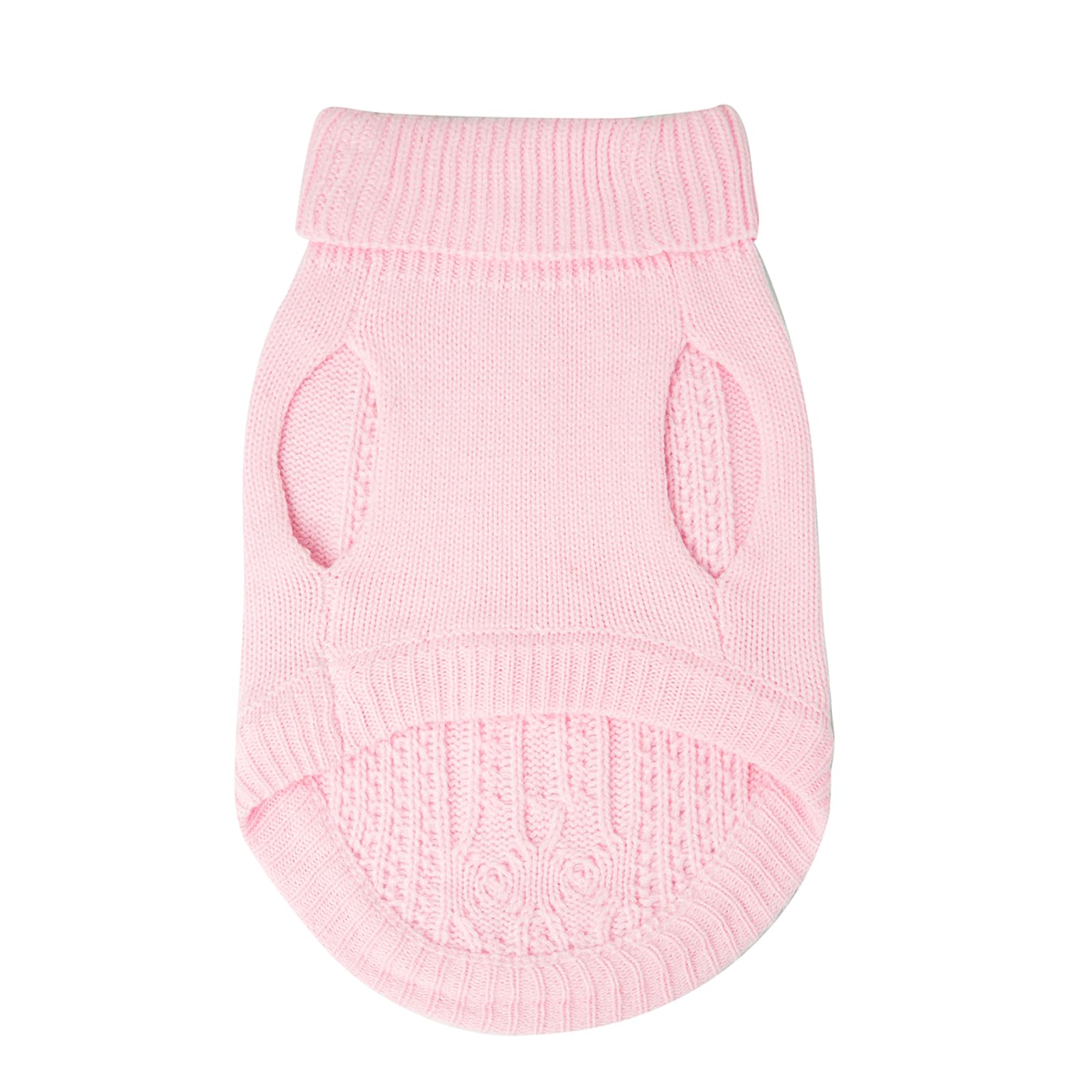 Jnancun Cat Sweater, Acrylic Turtleneck Sleeveless, Light Pink, Small (Winter, Warm, Comfortable, Unisex, 14 Colors, 4 Sizes, Ha