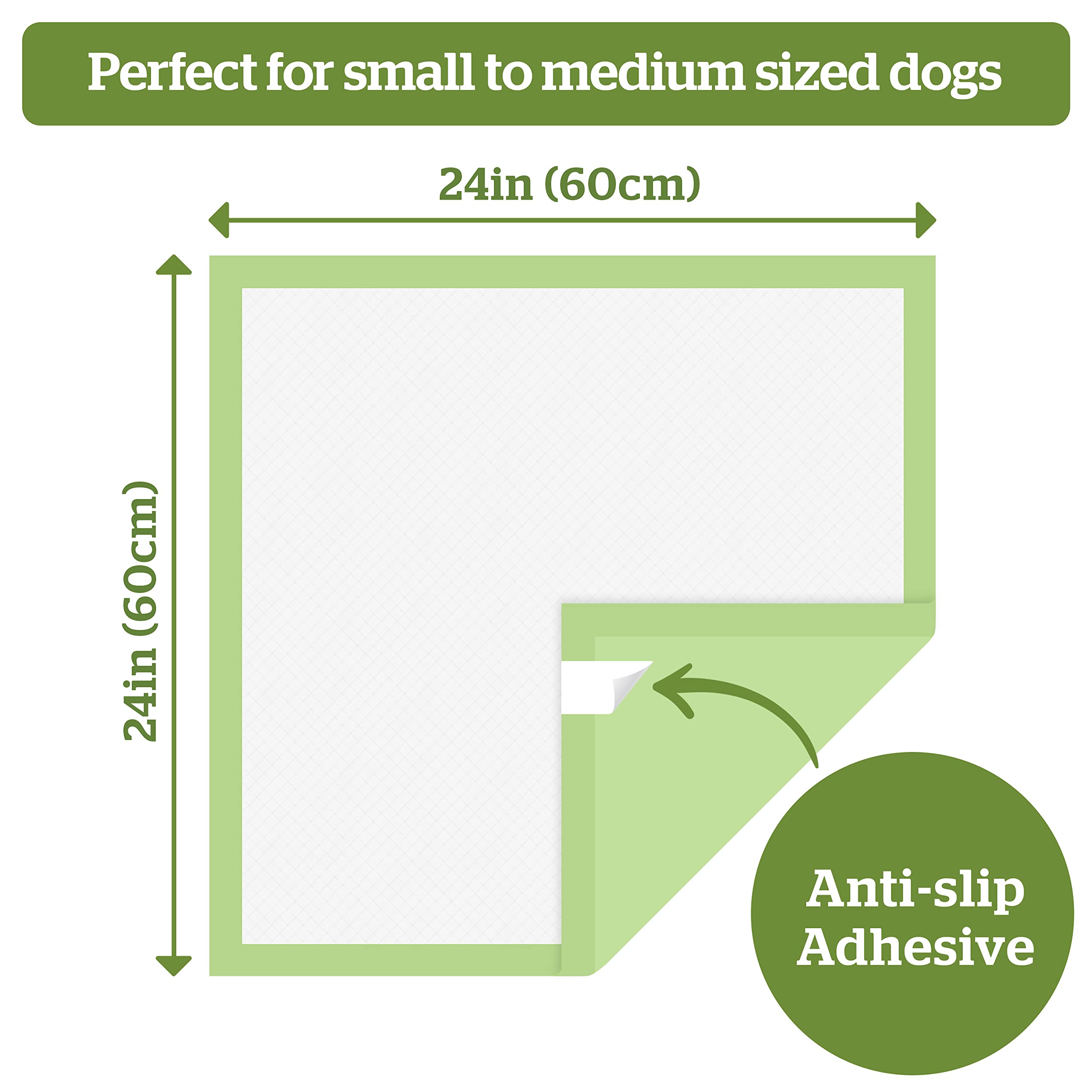 Pogi'S Dog Training Pads With Adhesive Sticky Tabs (50-Count) (24X24In) - Large Puppy Pads, Earth-Friendly Dog Pads, Plant-Based Puppy Pee Pads For Dogs - Puppy Supplies For Small To Large Sized Dogs