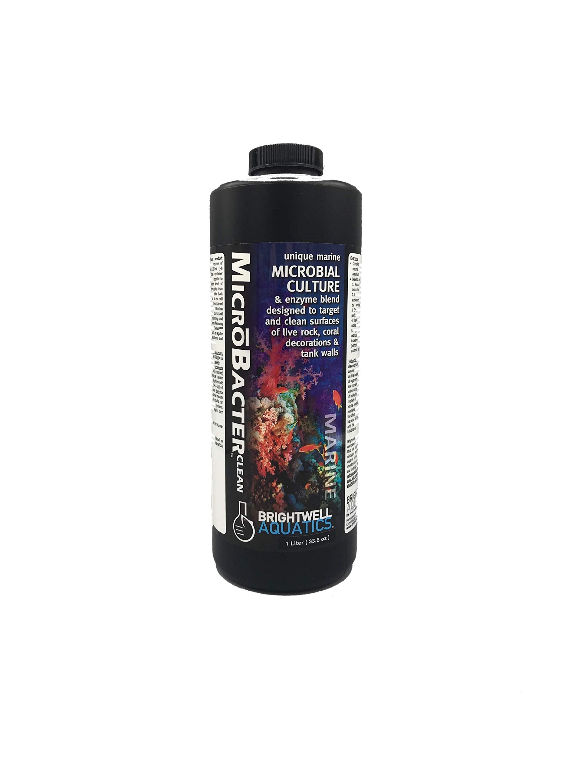 Brightwell Aquatics MicroBacter Clean - Microbial Culture & Enzyme Blend Fish Tank Cleaner - Cleans Live Rock Surfaces for Saltw