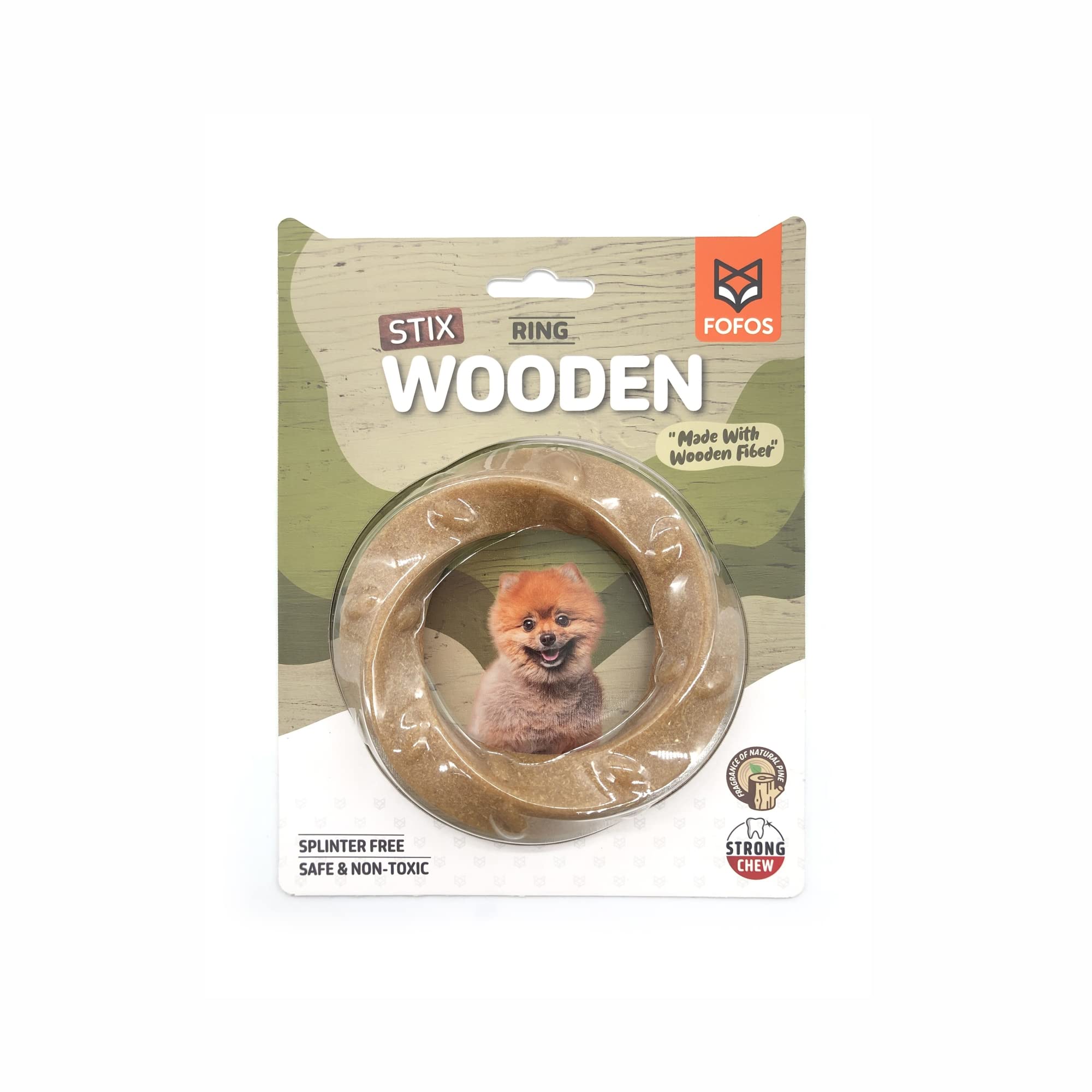 Barkbutler X Fofos Woodplay Ring Dog Chew Toy  Real Wood Fibre Chew Toys For Dogs, Small Dog Toys (010Kgs)  Brown
