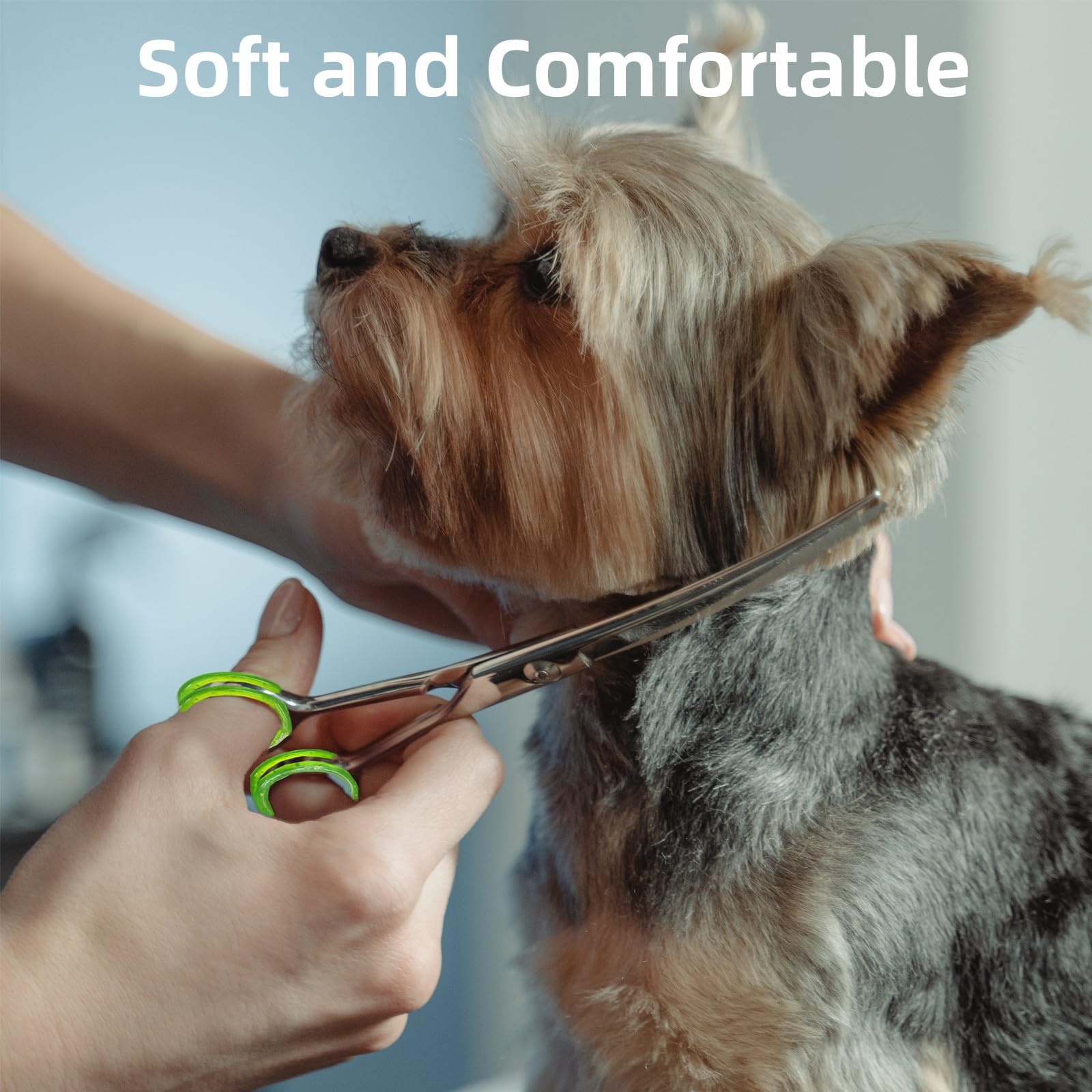 Lsdwl 40Pcs Shear Grips Inserts,Soft Silicone Scissors Finger Rings For Comfortable Dog Clipping And Pet Hair Trimming 8 Colors