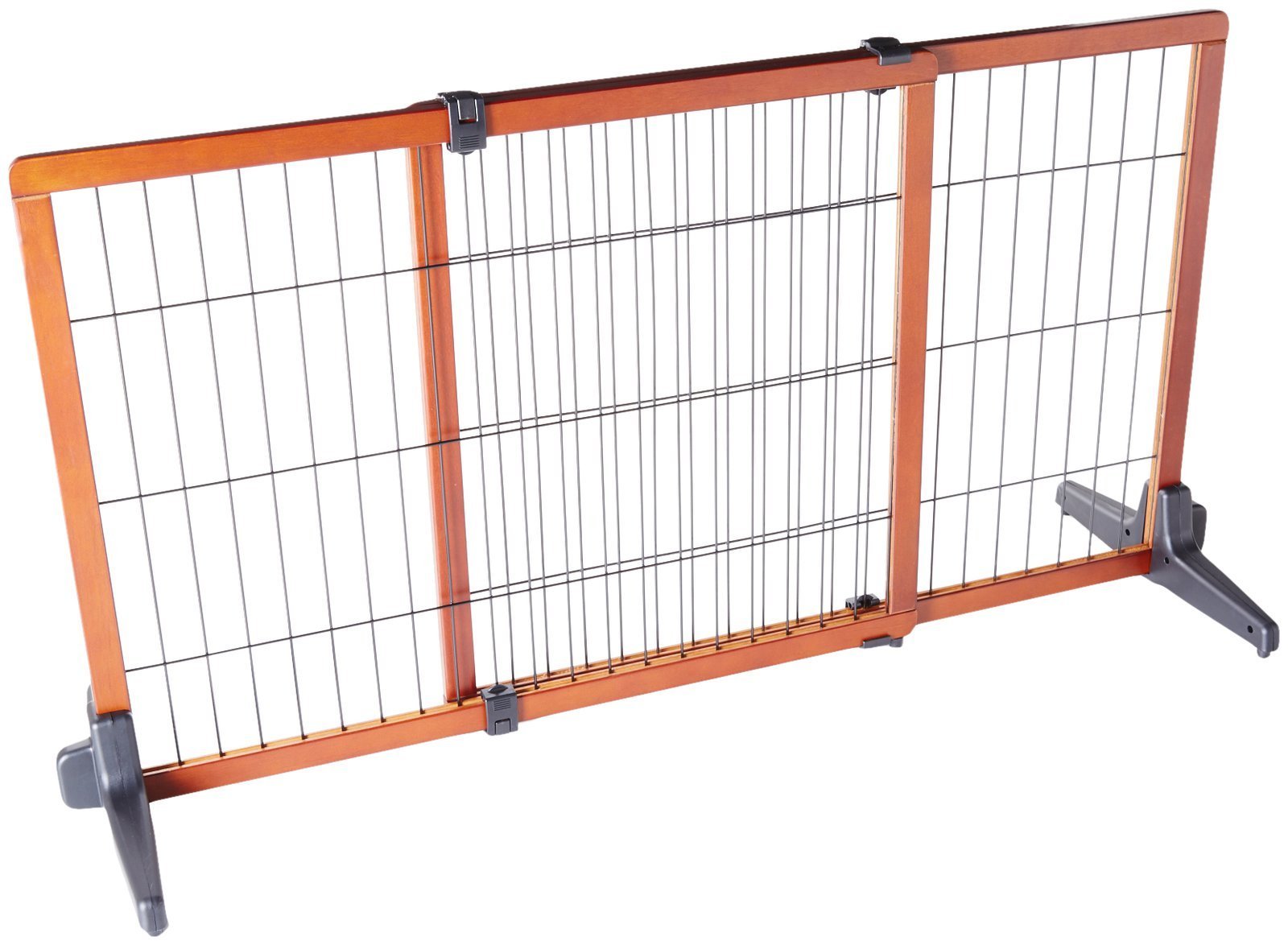 Carlson Extra Tall 70-Inch Wide Adjustable Freestanding Pet Gate, Premium Wood (2870 DS),Brown